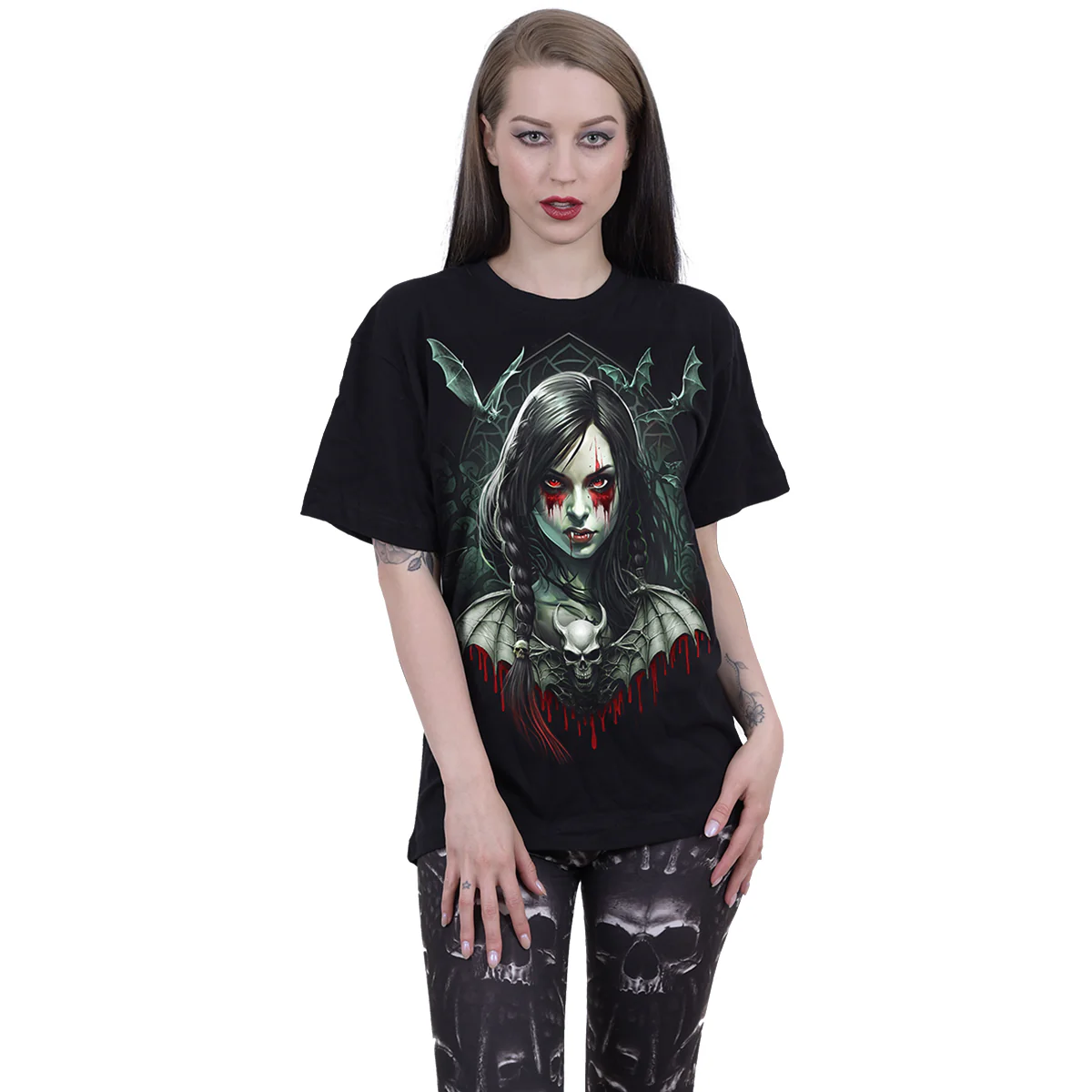 HALLOW'S EVE  - Front Print T-Shirt Black - Image 2
