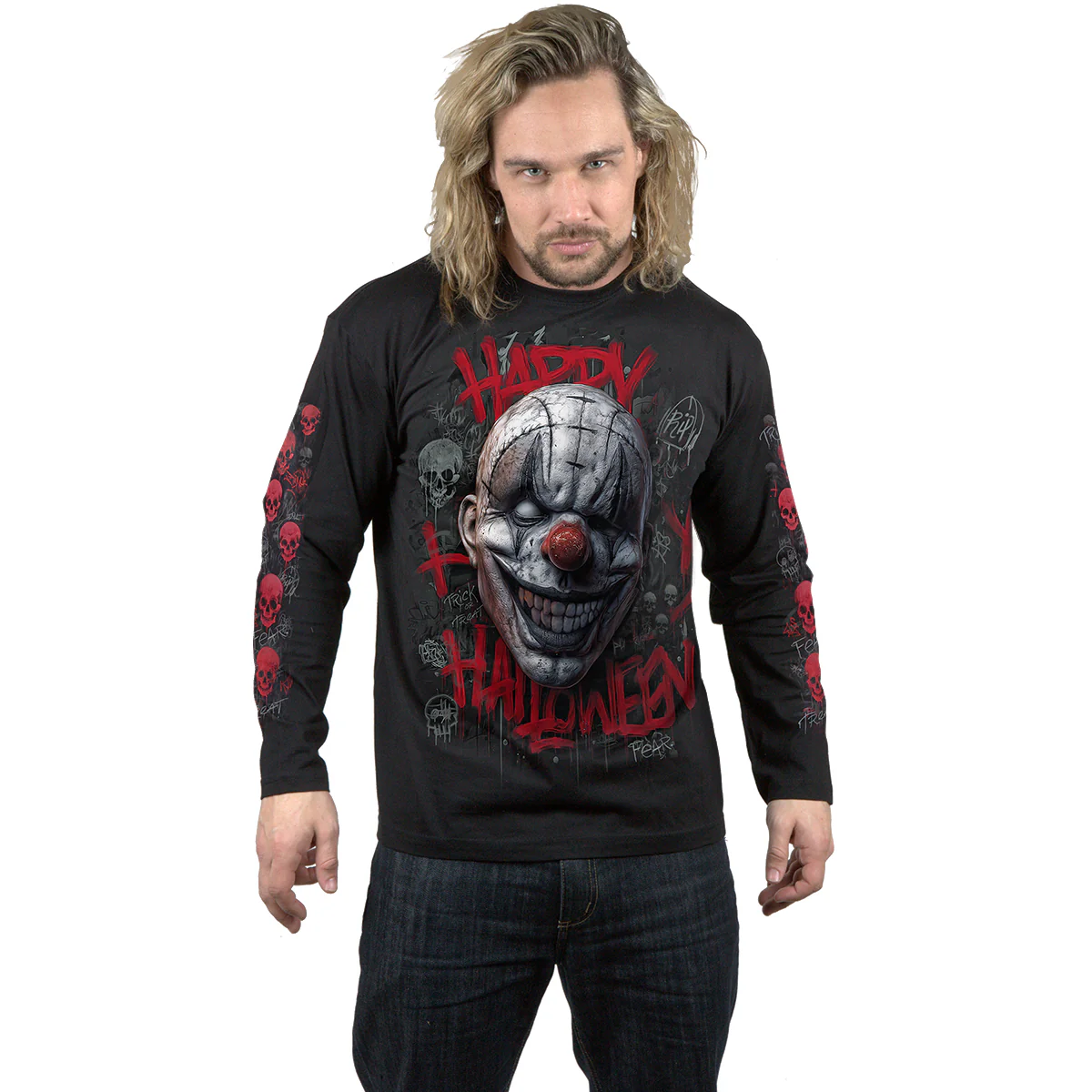 HAPPY HORROWEEN - Longsleeve T-Shirt Black - Image 3