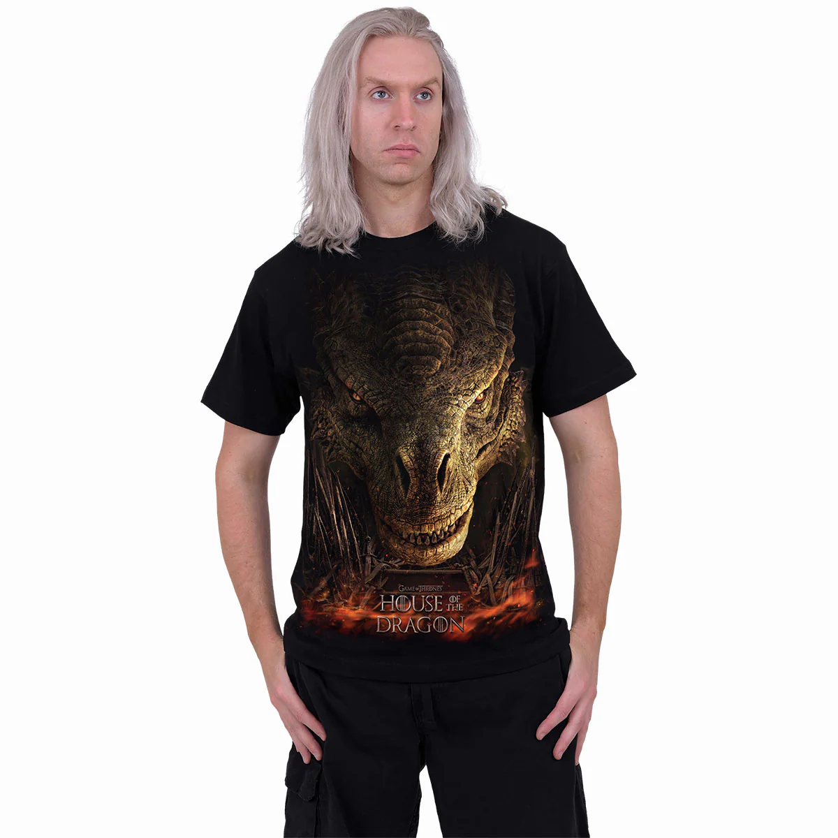 HOD - DRAGON THRONE - Front Print T-Shirt Black - Image 2