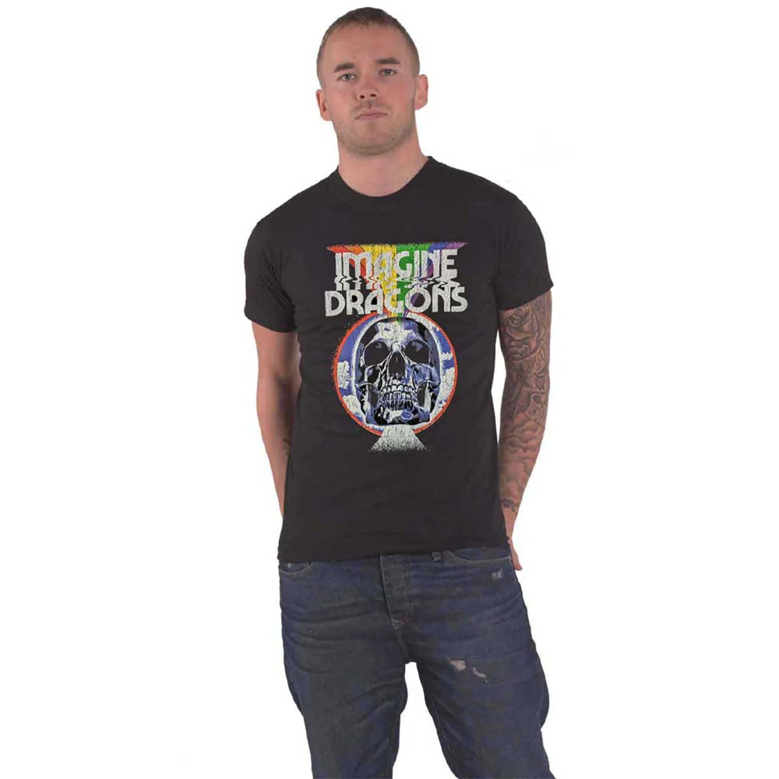 IMAGINE DRAGONS - SKULL - T-Shirt Black - Image 2