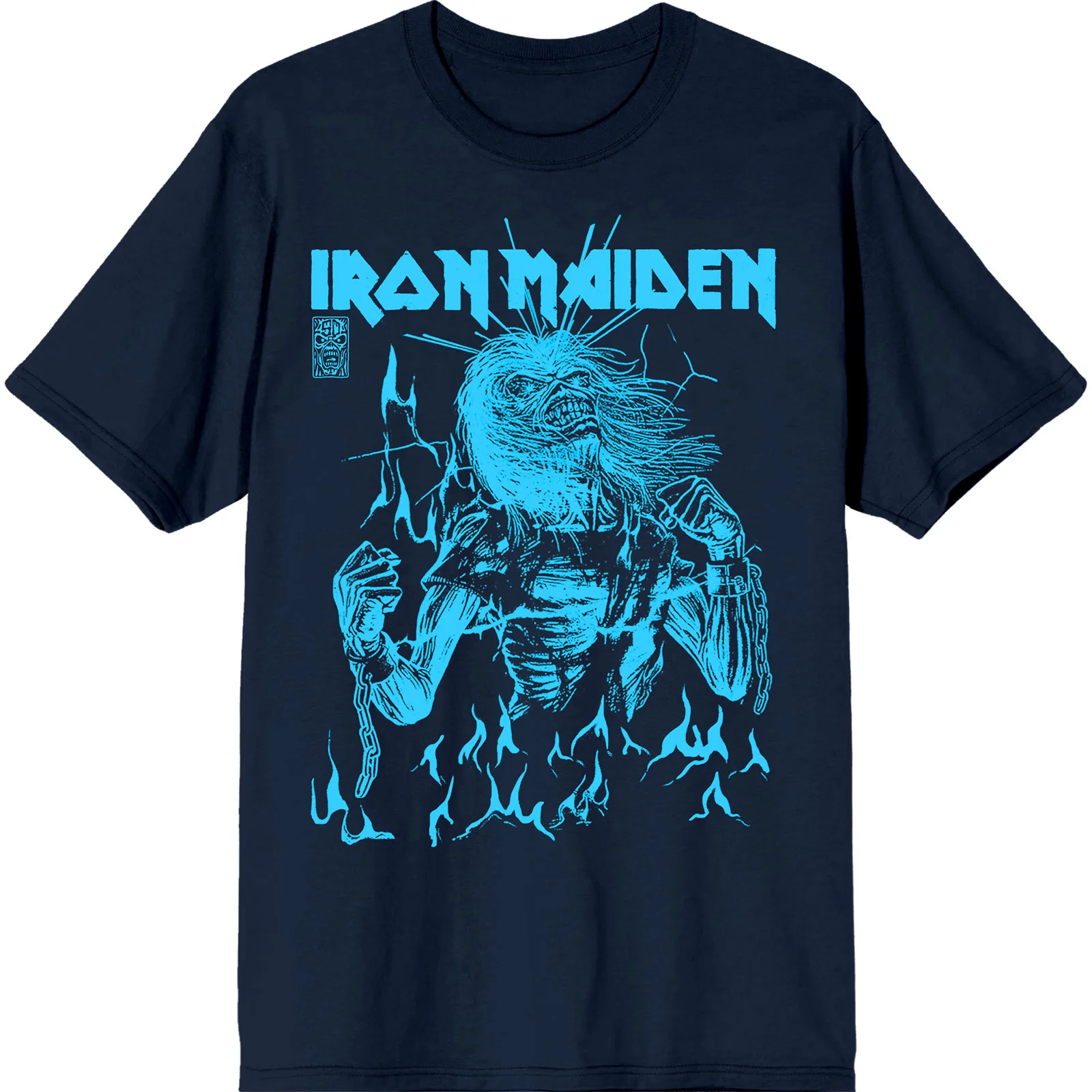 IRON MAIDEN - 50 LIFE AFTER DEATH FLAMES BLUE - T-Shirt Blue
