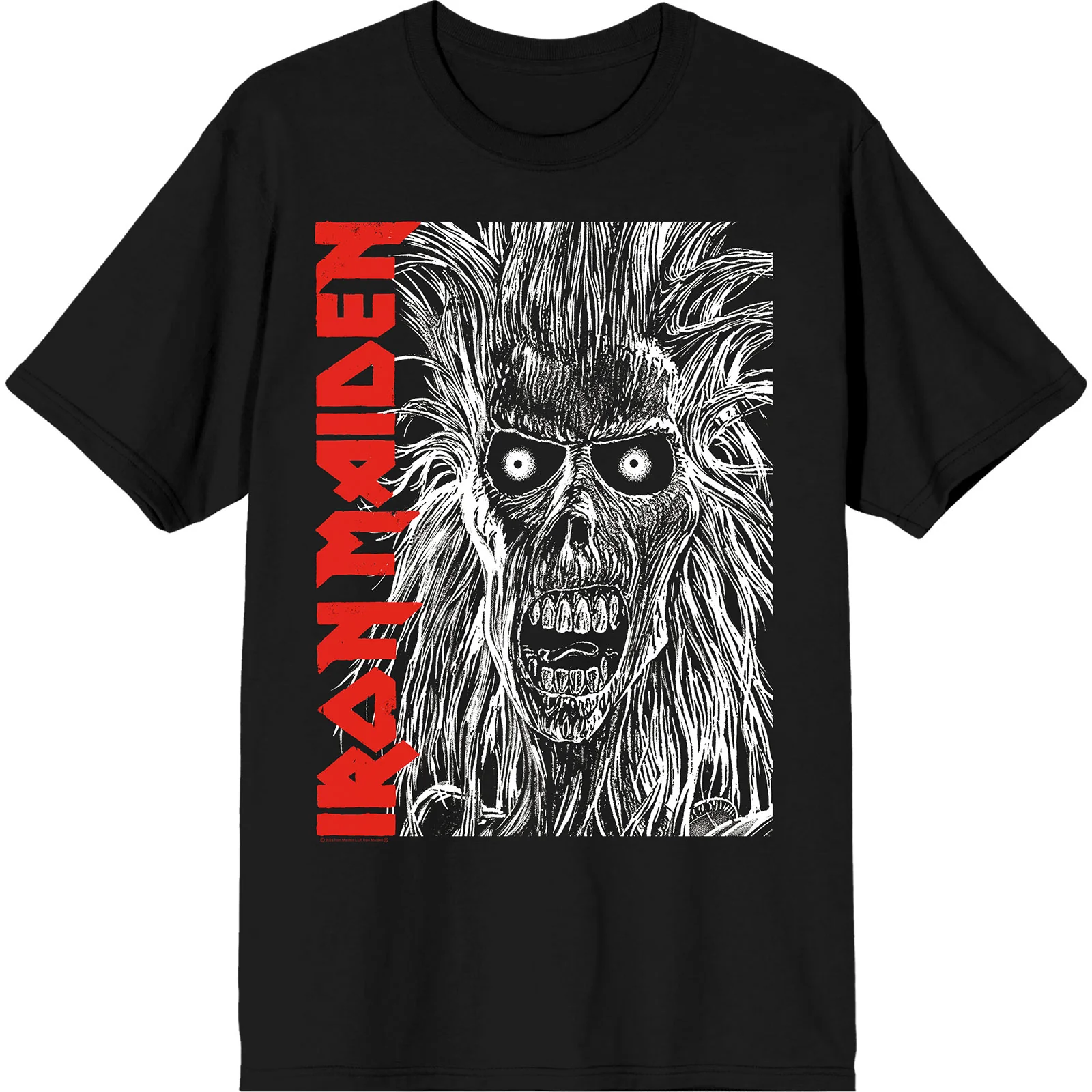 IRON MAIDEN - EPONYMOUS FACE RED LOGO - T-Shirt Black