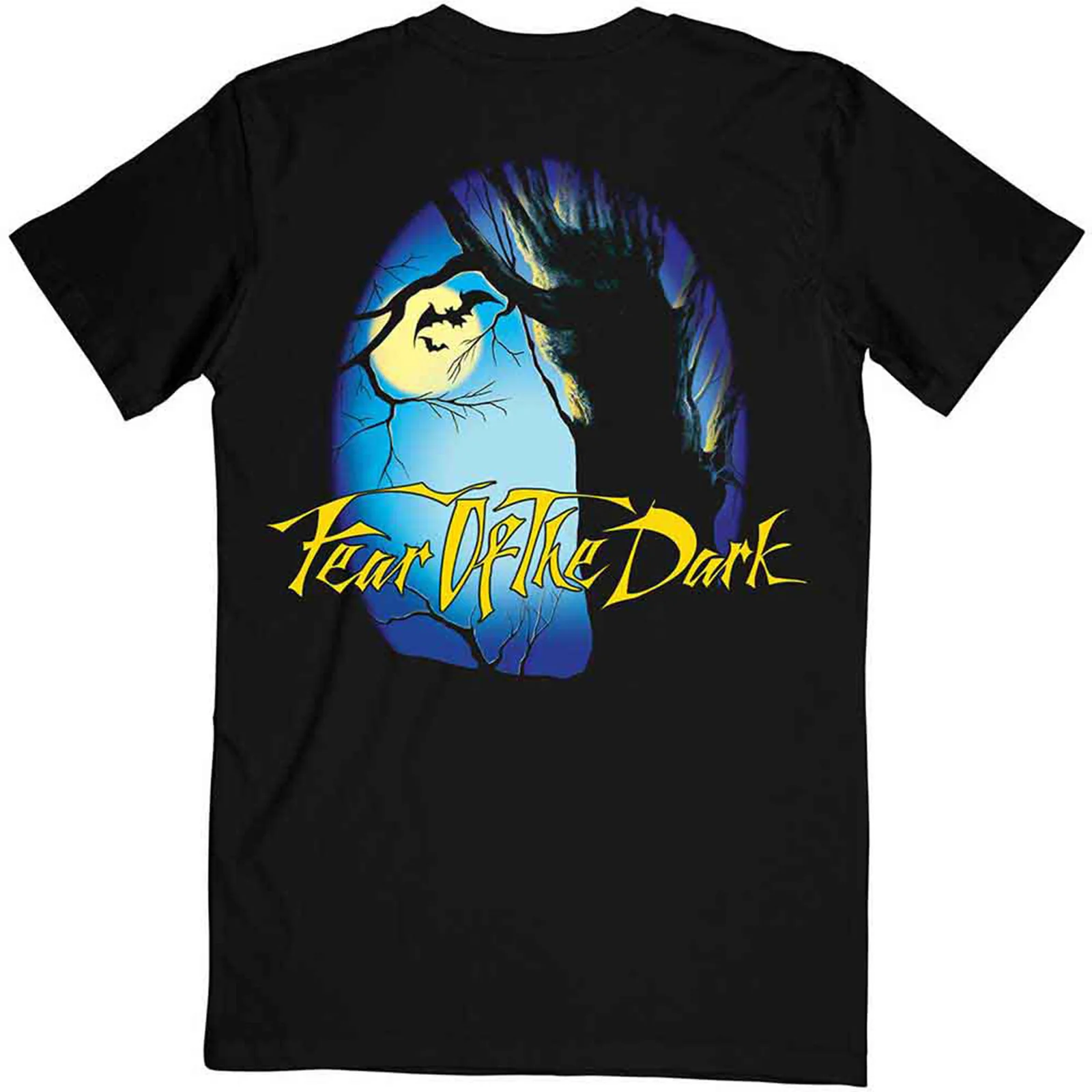 IRON MAIDEN - FEAR OF THE DARK OVAL EDDIE MOON - T-Shirt Black (Back Print) - Image 2