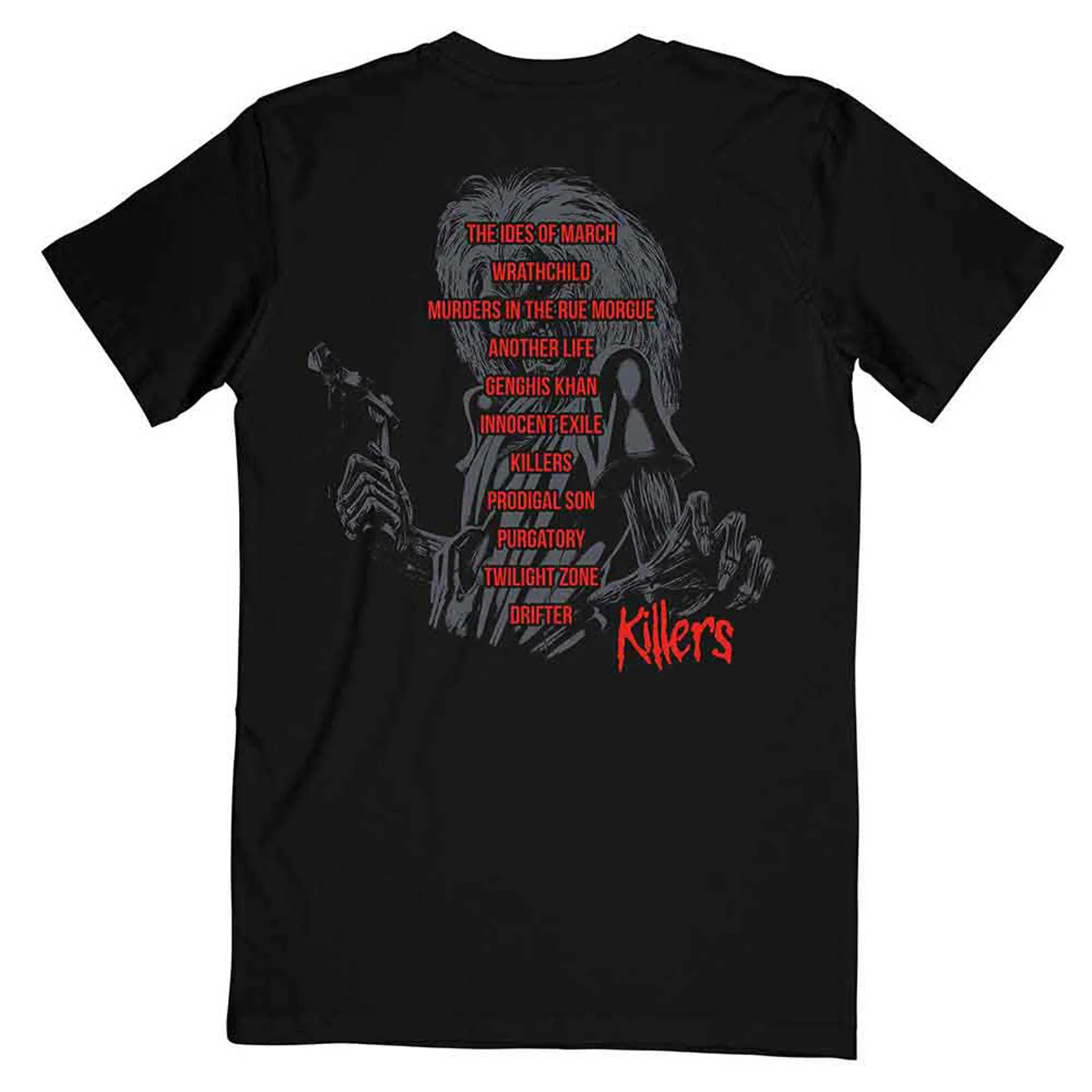 IRON MAIDEN - KILLERS V.2. ALBUM TRACK LIST - T-Shirt Black (Back Print) - Image 2