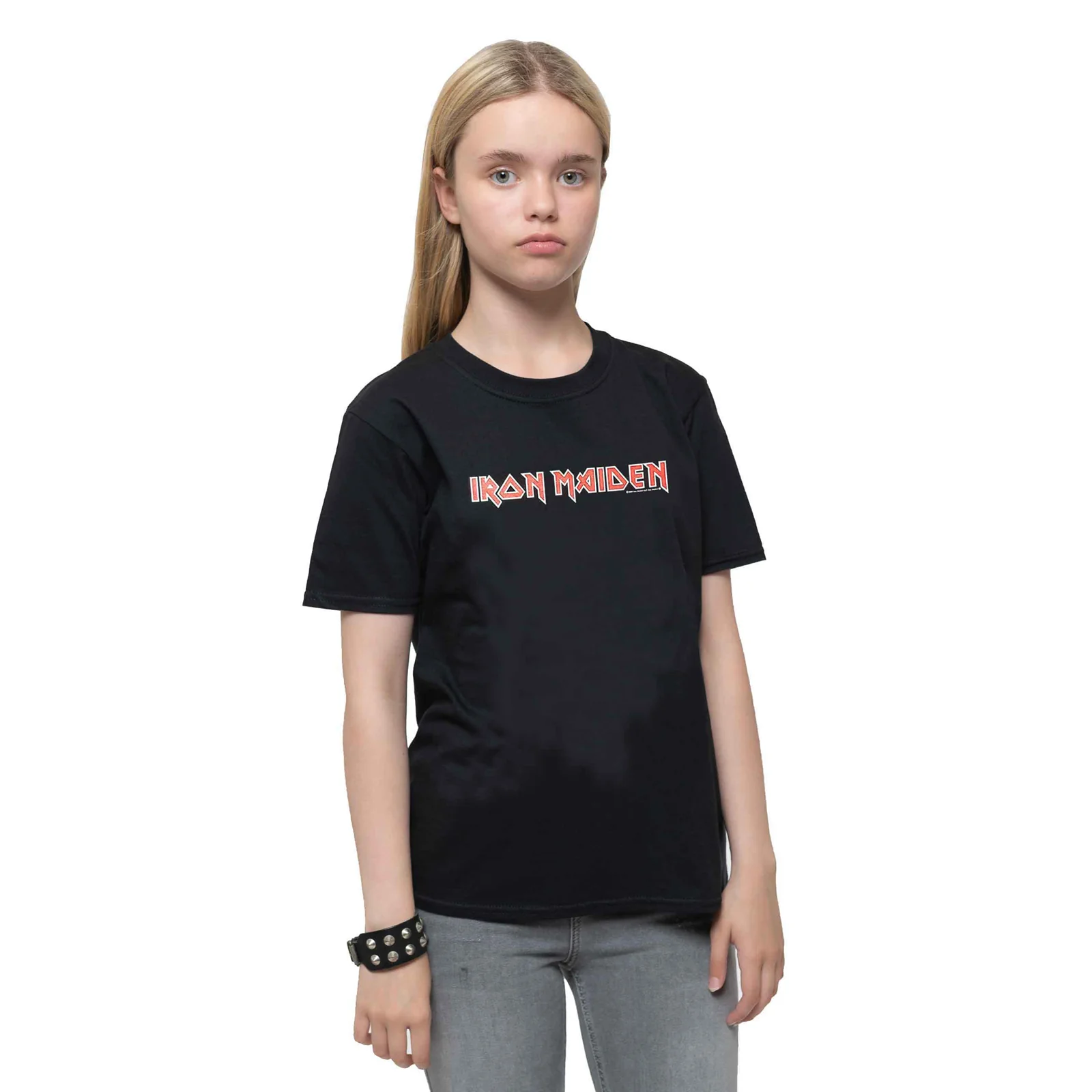 IRON MAIDEN - LOGO - Kids T-Shirt Black - Image 2