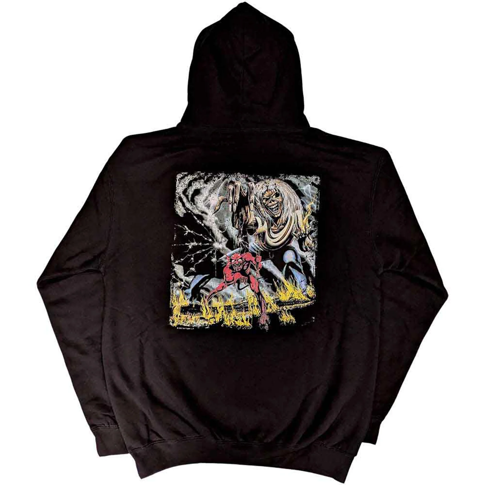 IRON MAIDEN - NUMBER OF THE BEAST VINTAGE LOGO FADED EDGE ALBUM - Pullover Hoodie Black (Back Print) - Image 2