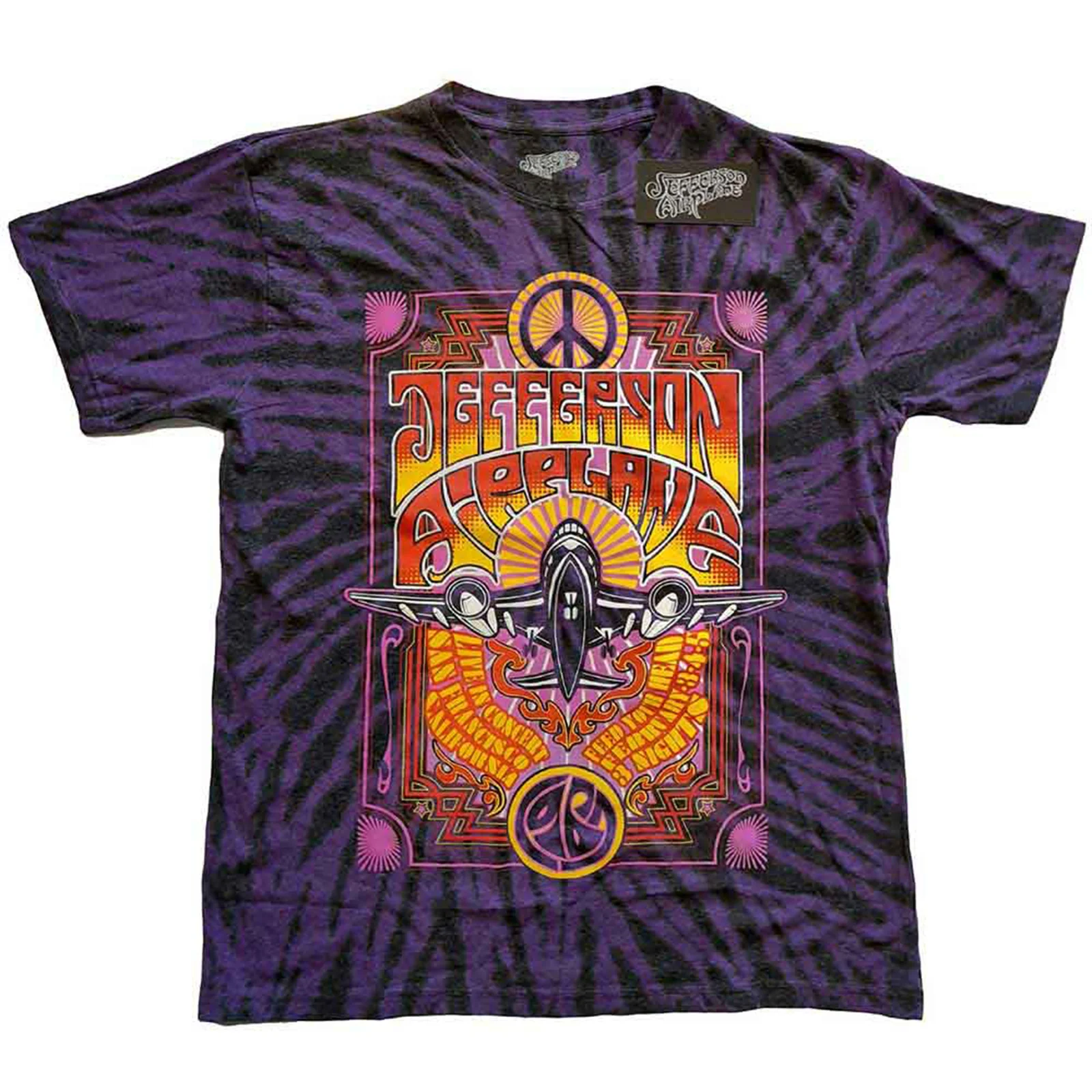 JEFFERSON AIRPLANE - LIVE IN SAN FRANCISCO, CA - T-Shirt Purple (Wash Collection)