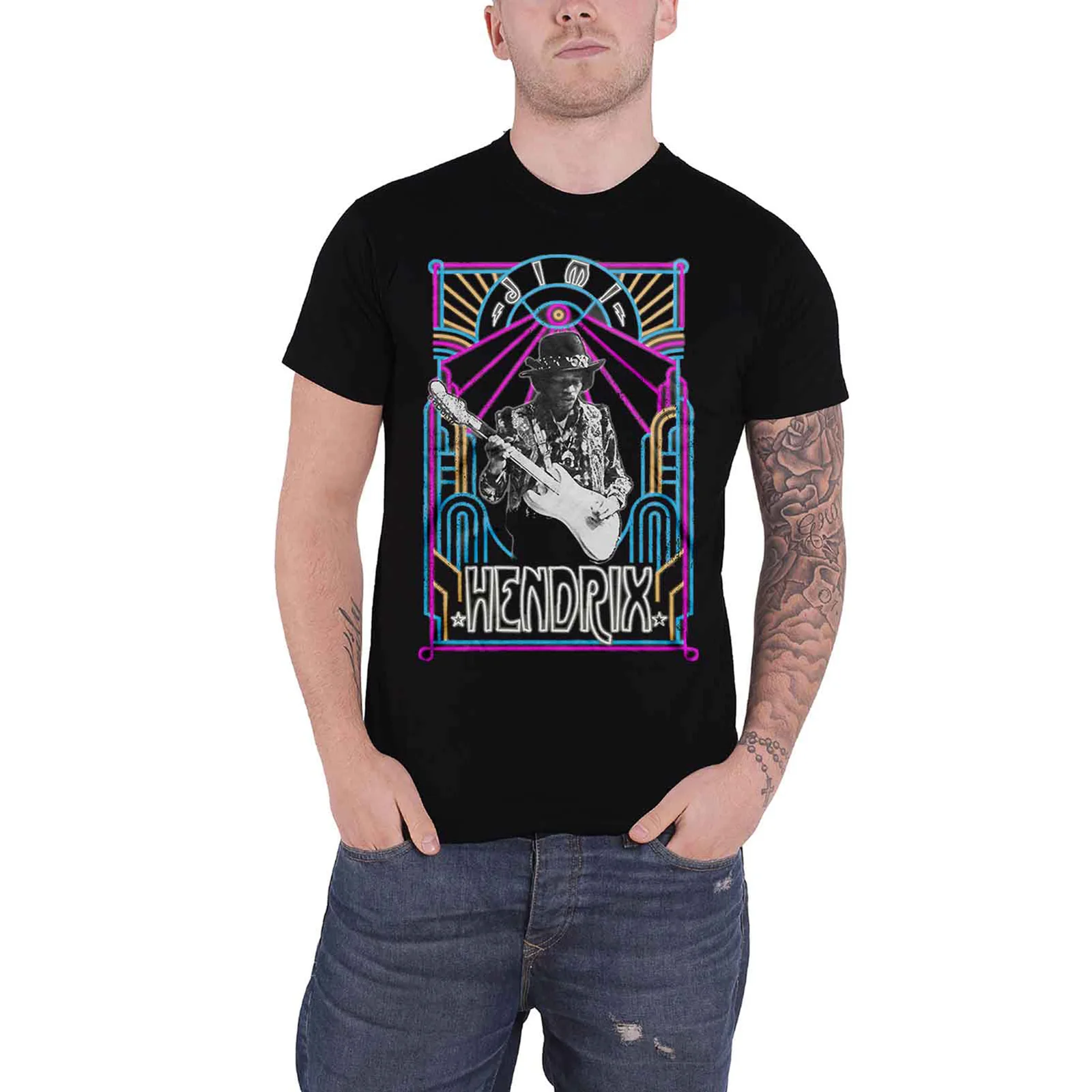 JIMI HENDRIX - ELECTRIC LADYLAND NEON - T-Shirt Black - Image 2