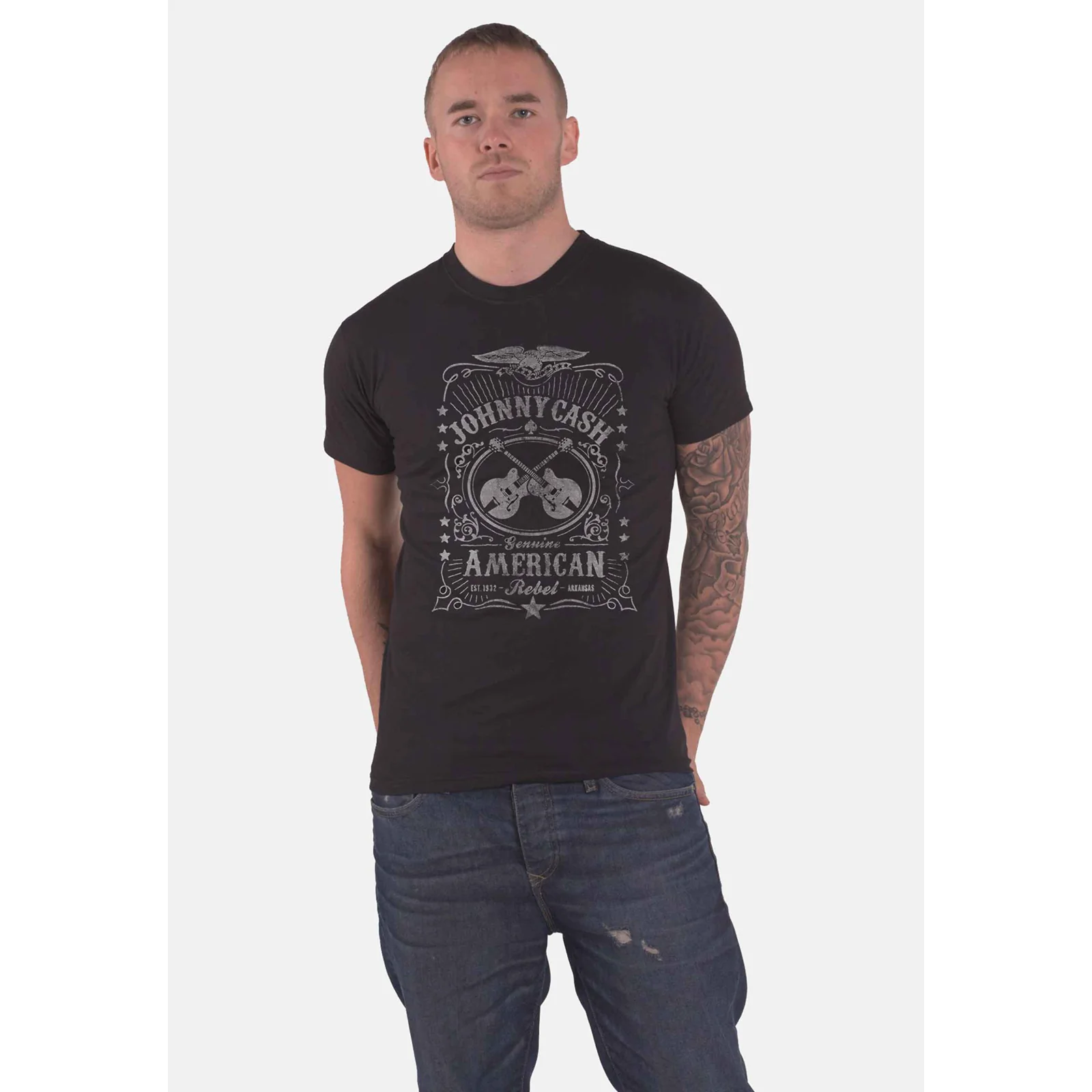JOHNNY CASH - AMERICAN REBEL 2 - T-Shirt Black - Image 2