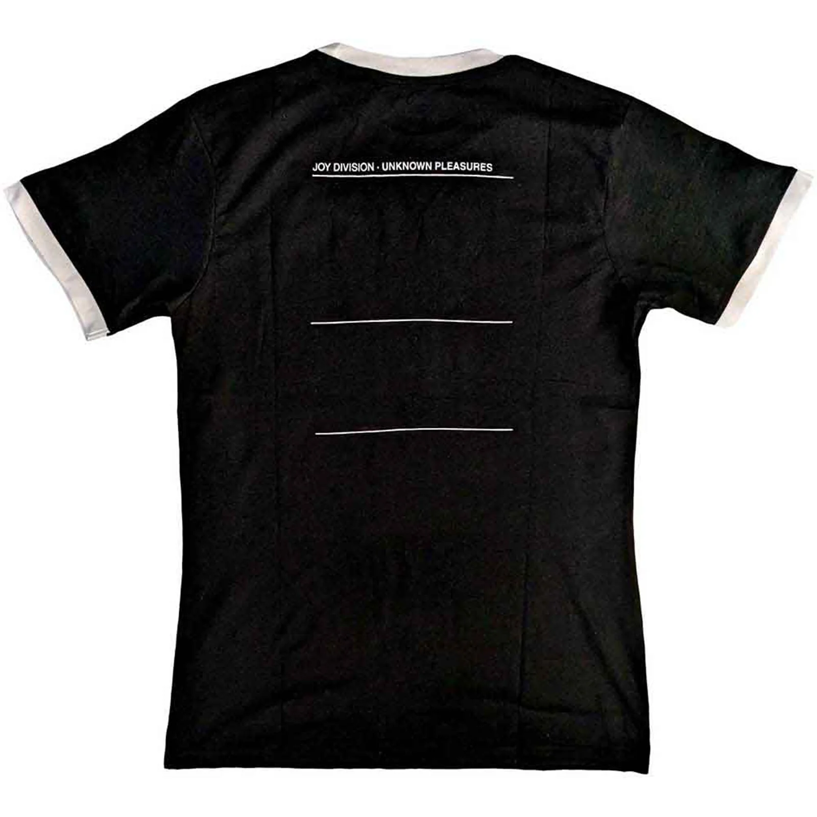 JOY DIVISION - UNKNOWN PLEASURES - Ringer T-Shirt Black (Back Print) - Image 2