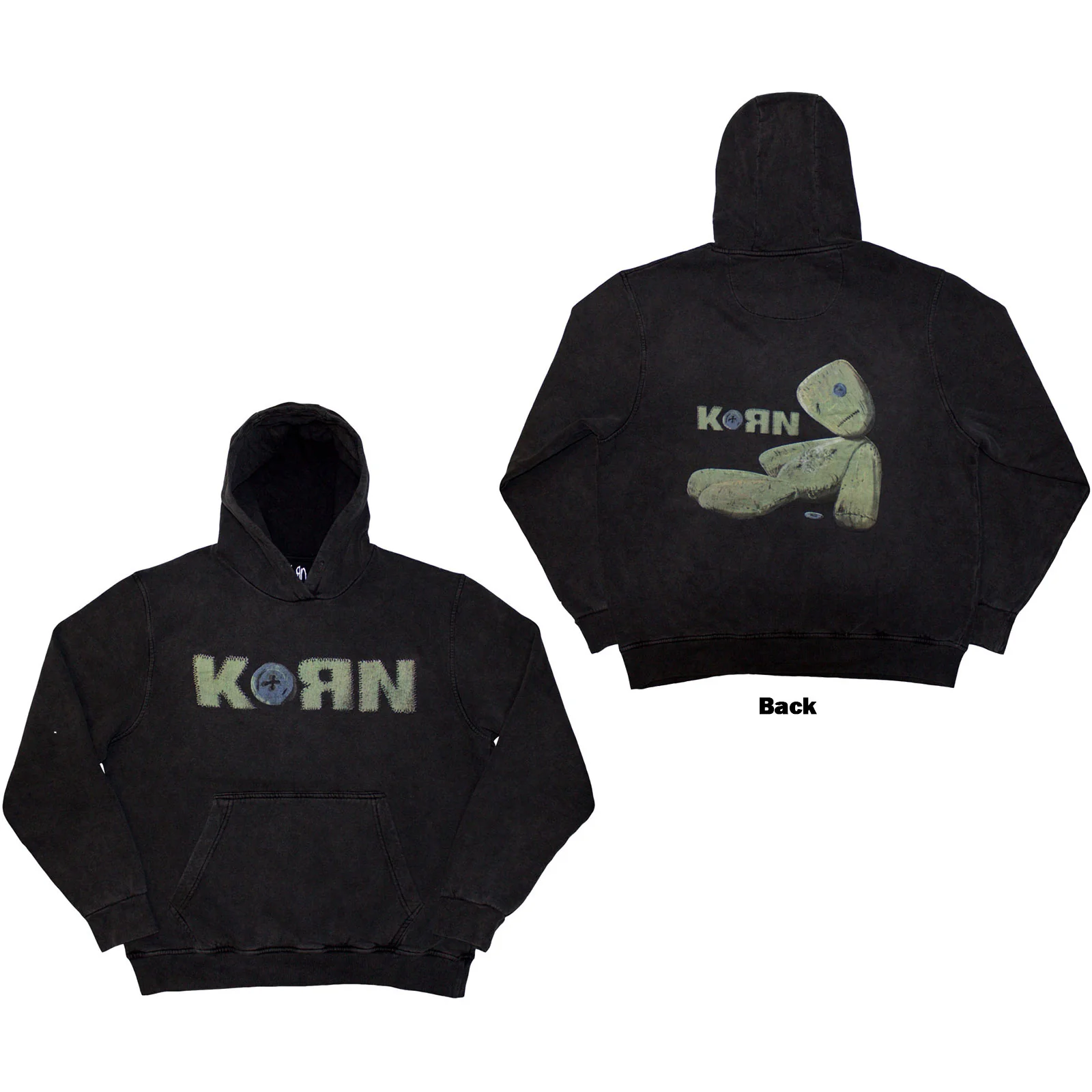 KORN - DOLL ISSUES - Stone Wash Pullover Hoodie Grey (Back Print)