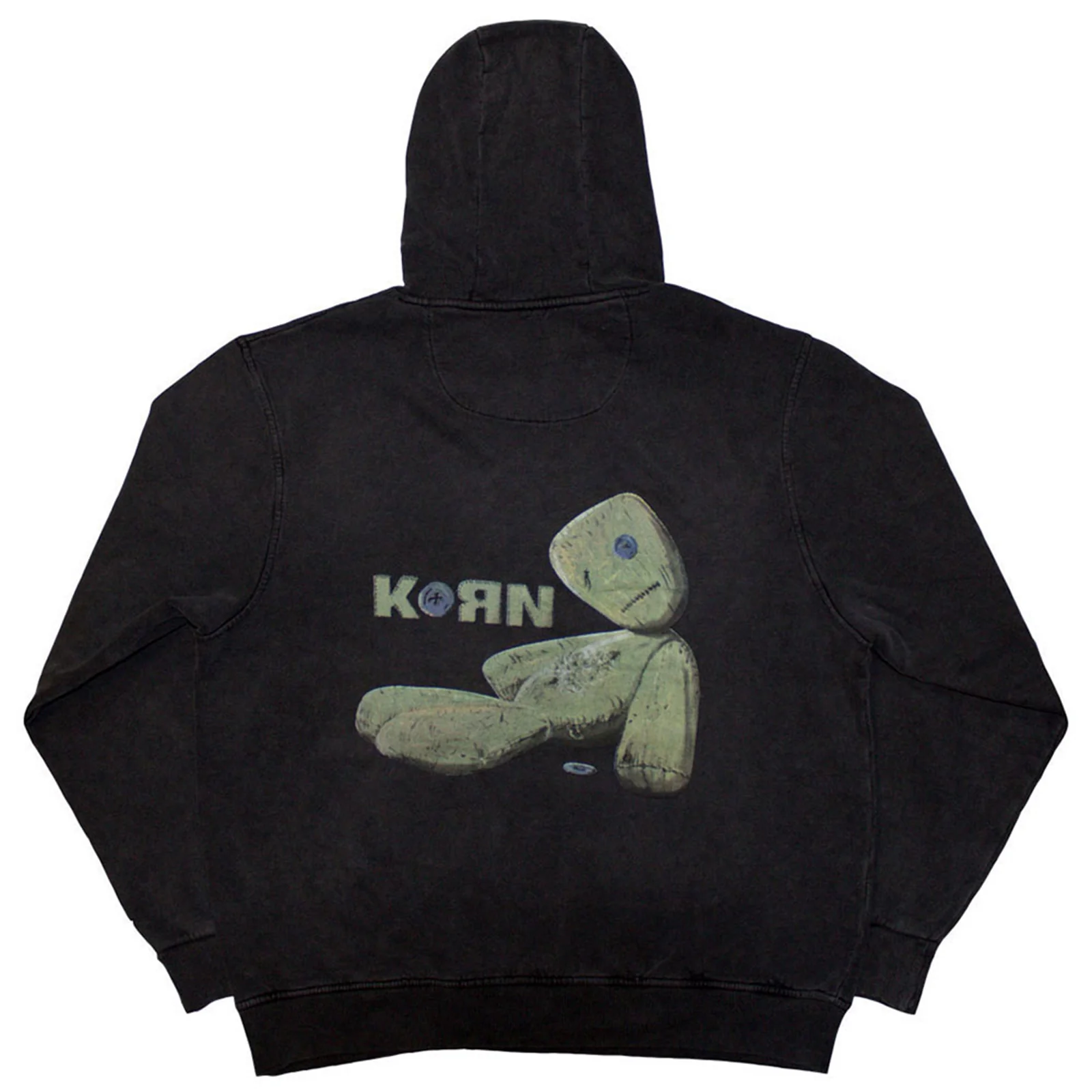 KORN - DOLL ISSUES - Stone Wash Pullover Hoodie Grey (Back Print) - Image 2