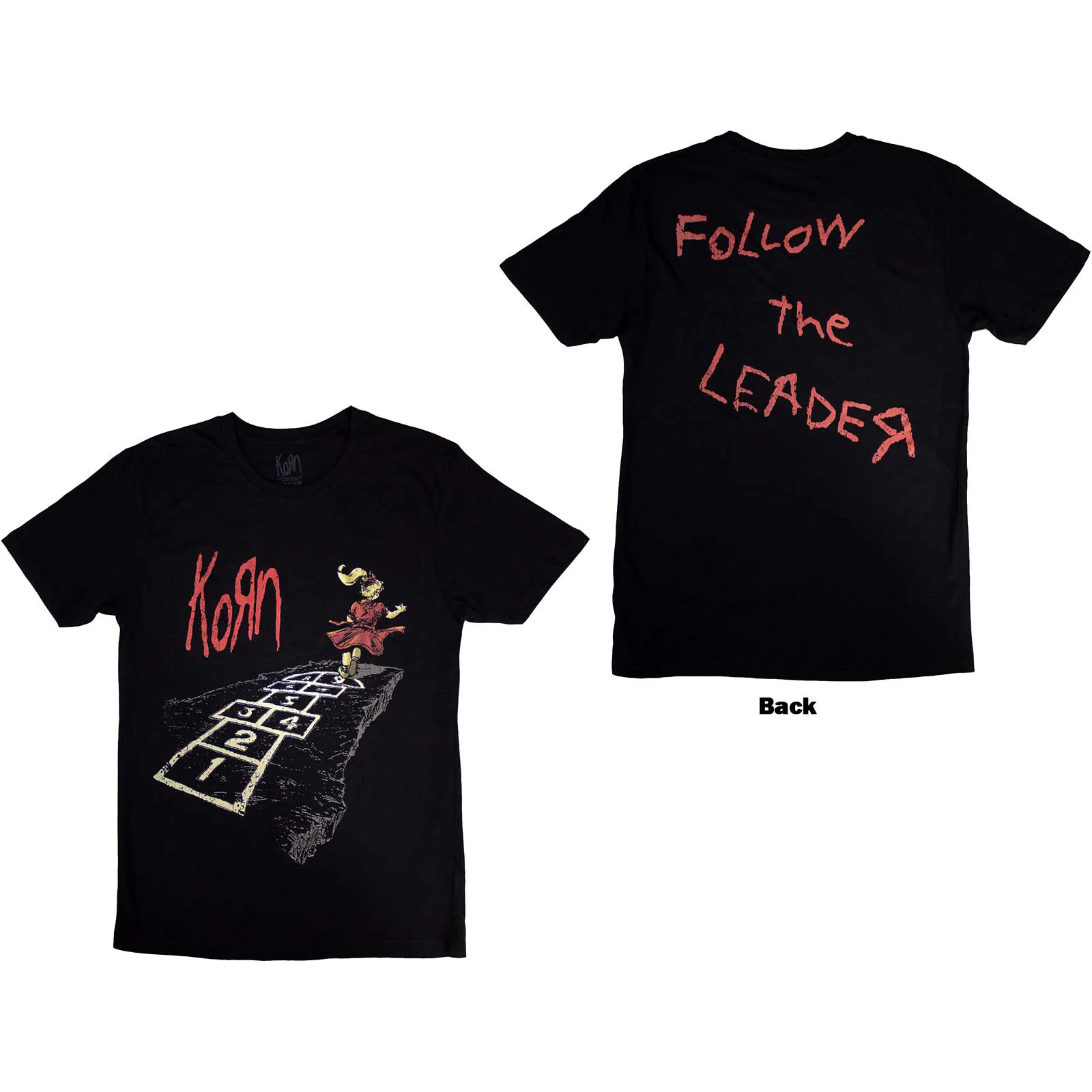 KORN - FOLLOW THE LEADER HOPSCOTCH - T-Shirt Black (Back Print)