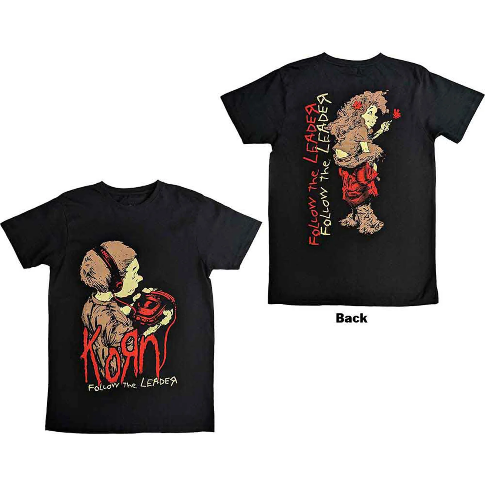 KORN - FOLLOW THE LEADER - T-Shirt Black (Back Print)