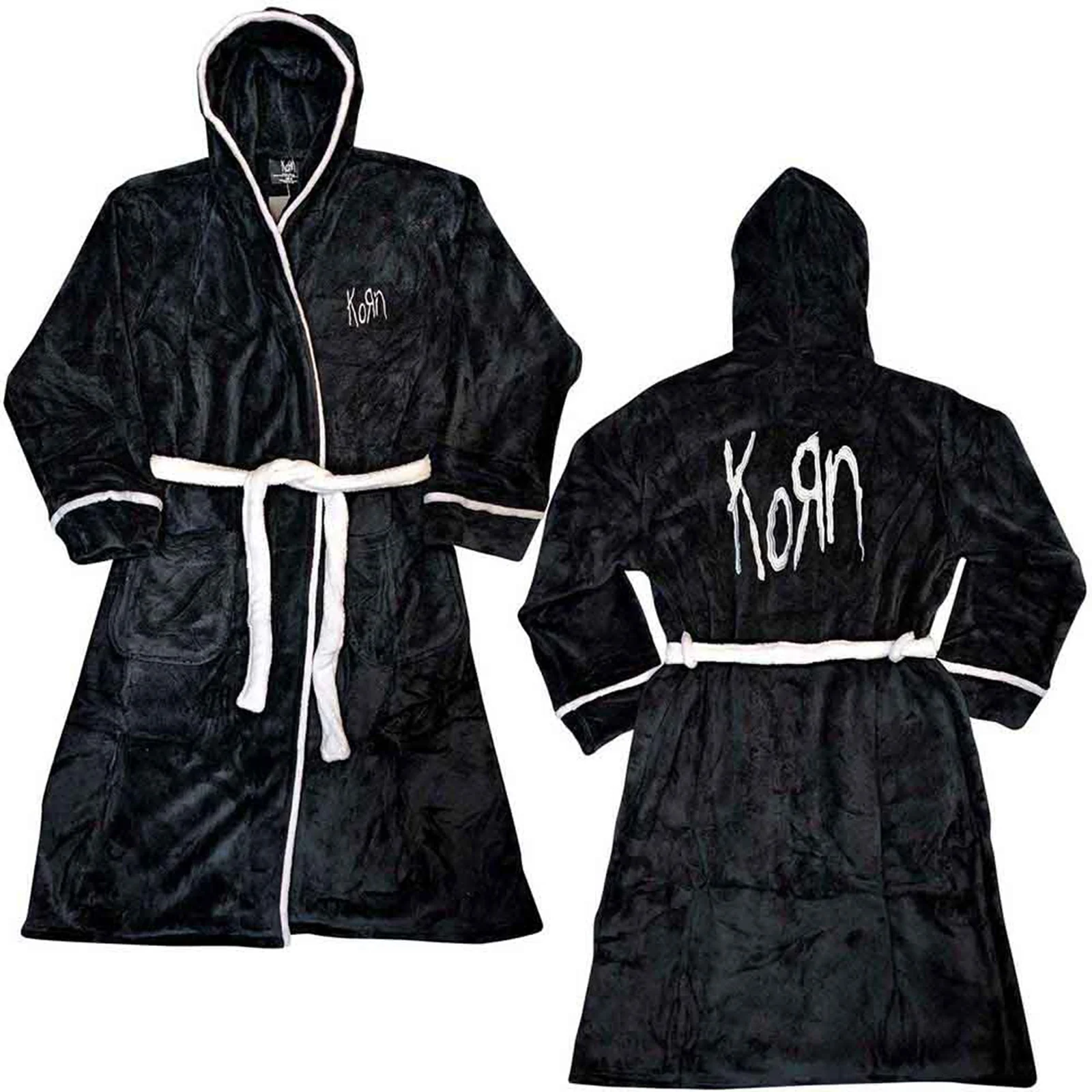 KORN - LOGO - Bathrobe Black (Back Print)
