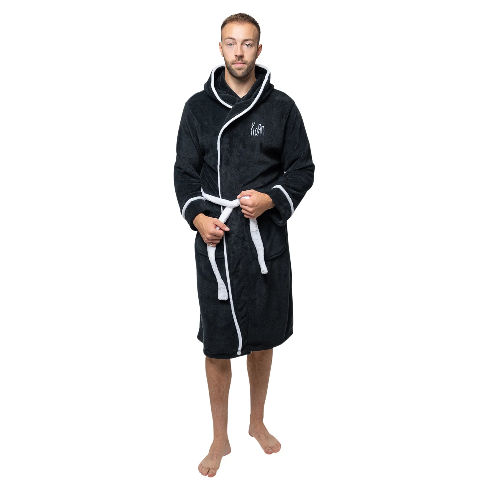 KORN - LOGO - Bathrobe Black (Back Print) - Image 3