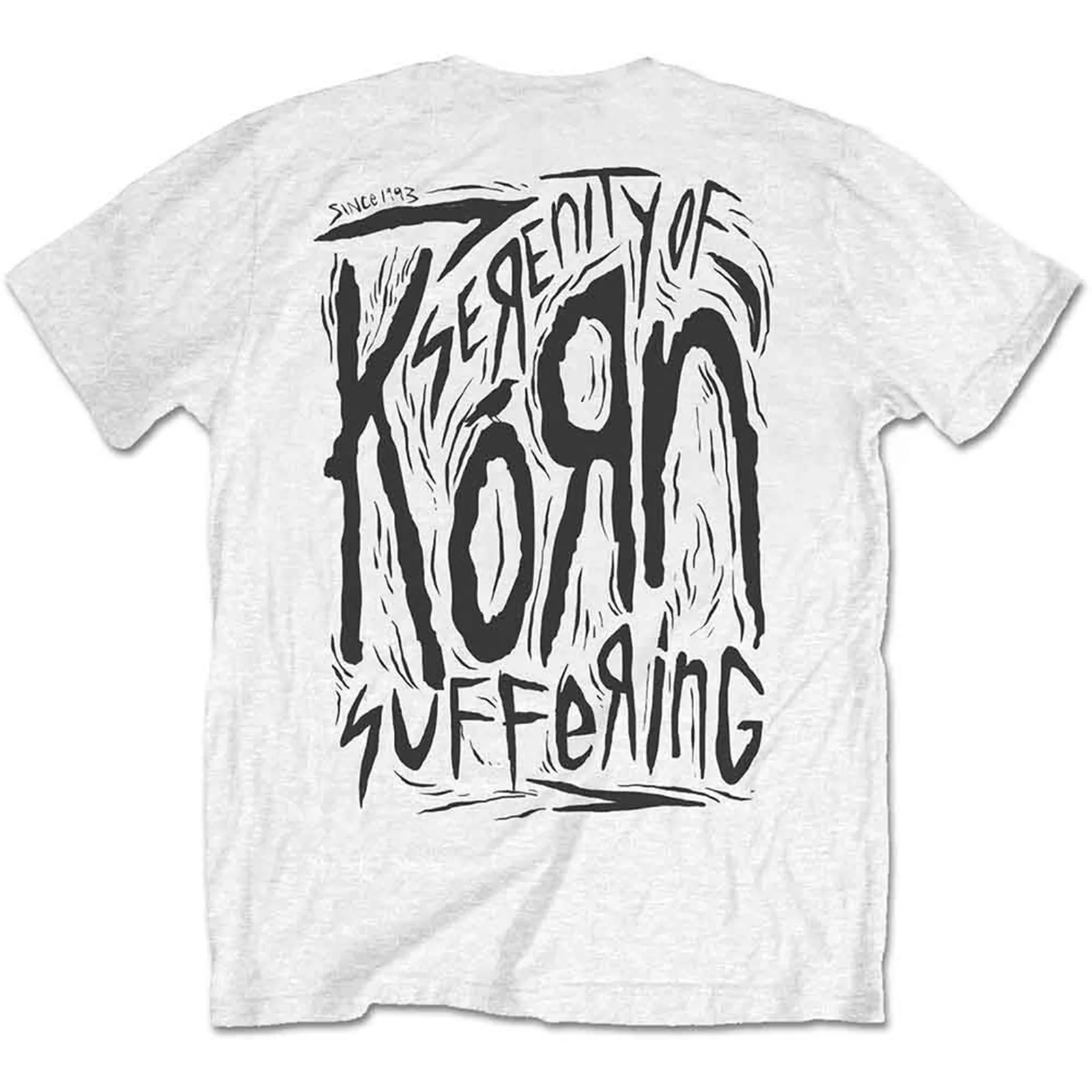 KORN - SCRATCHED TYPE - T-Shirt White (Back Print) - Image 2