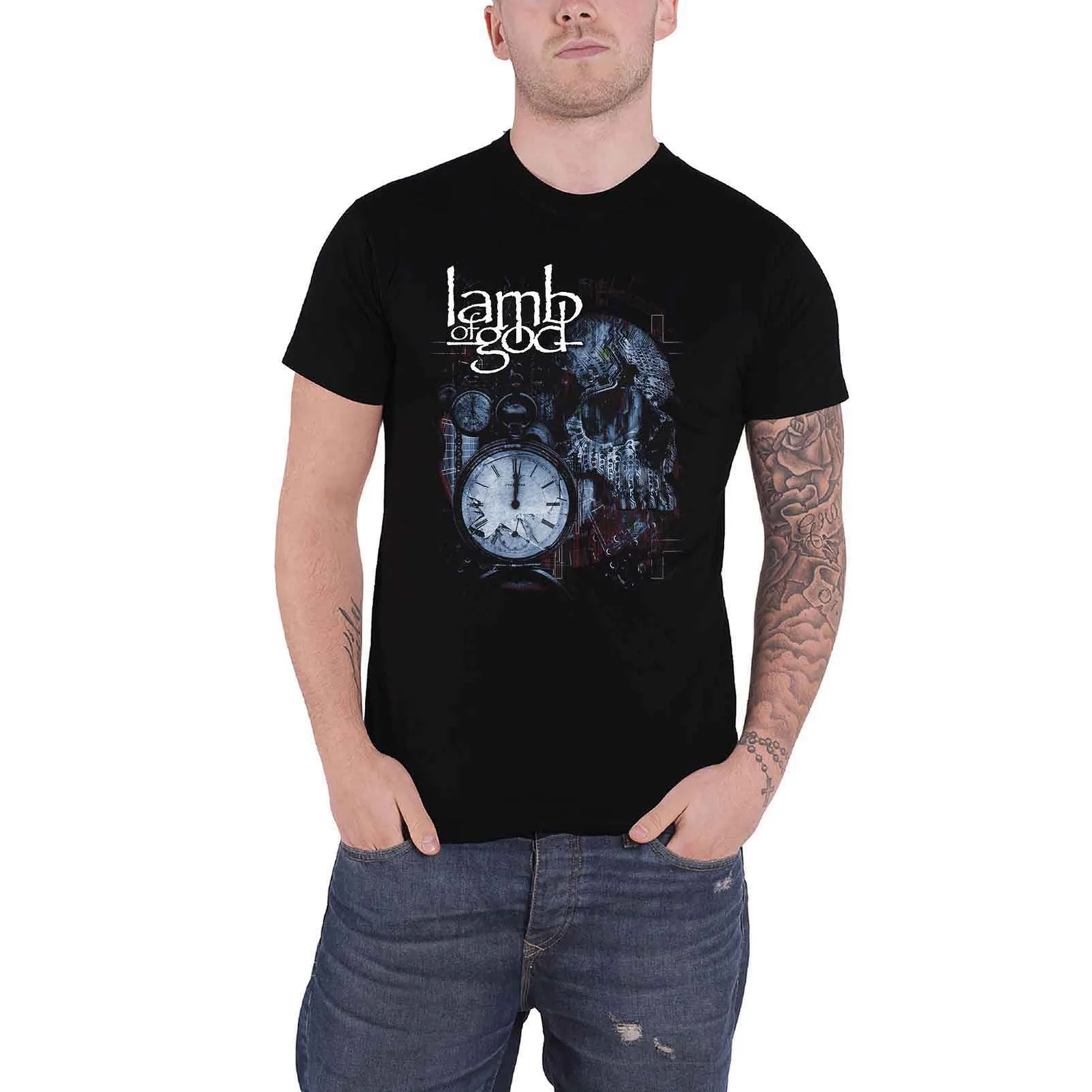 LAMB OF GOD - CIRCUITRY SKULL RECOLOUR - T-Shirt Black - Image 2