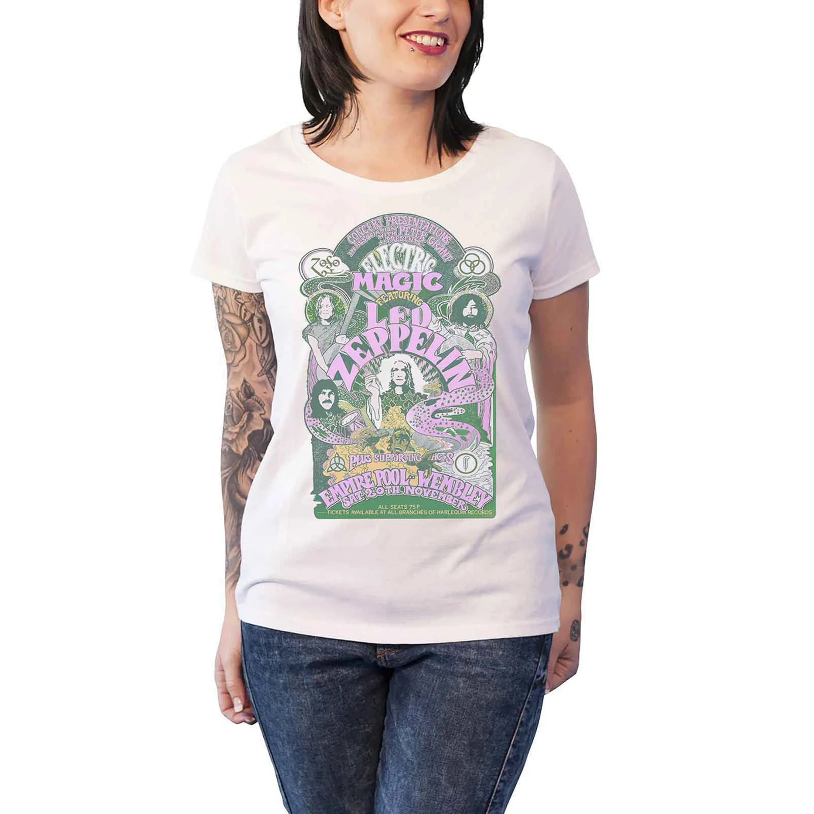 LED ZEPPELIN - ELECTRIC MAGIC - Ladies T-Shirt White - Image 2