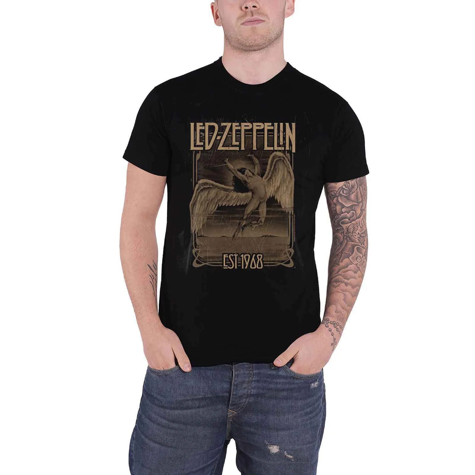 LED ZEPPELIN - FADED FALLING - T-Shirt Black - Image 2