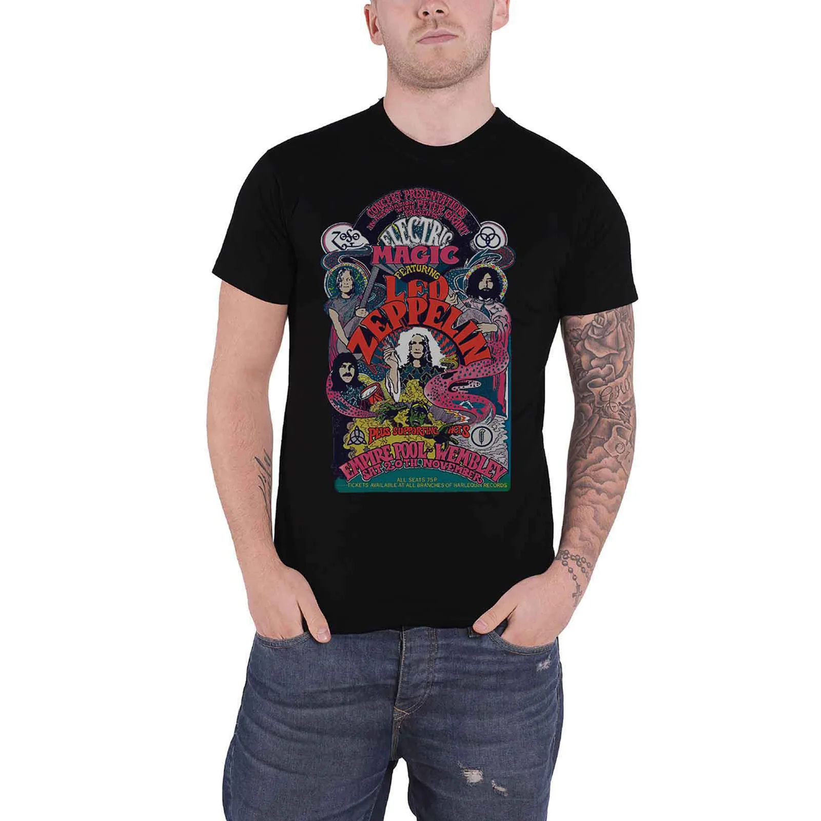 LED ZEPPELIN - FULL COLOUR ELECTRIC MAGIC - T-Shirt Black - Image 2