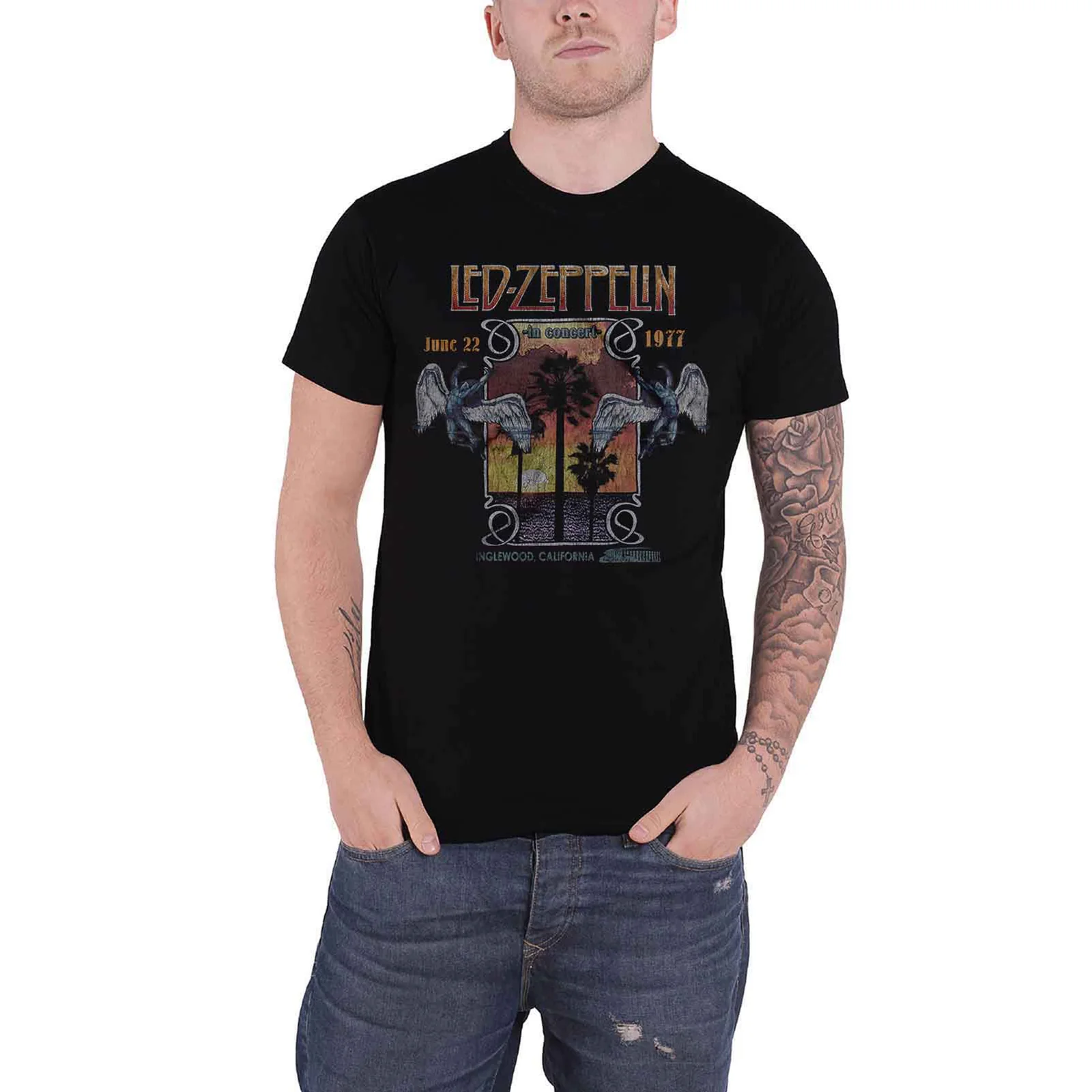 LED ZEPPELIN - INGLEWOOD - T-Shirt Black - Image 2
