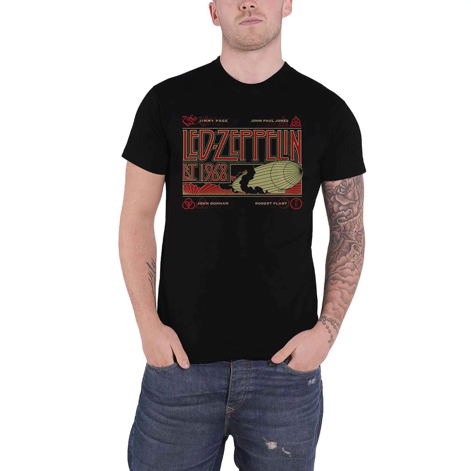 LED ZEPPELIN - ZEPPELIN & SMOKE - T-Shirt Black - Image 2