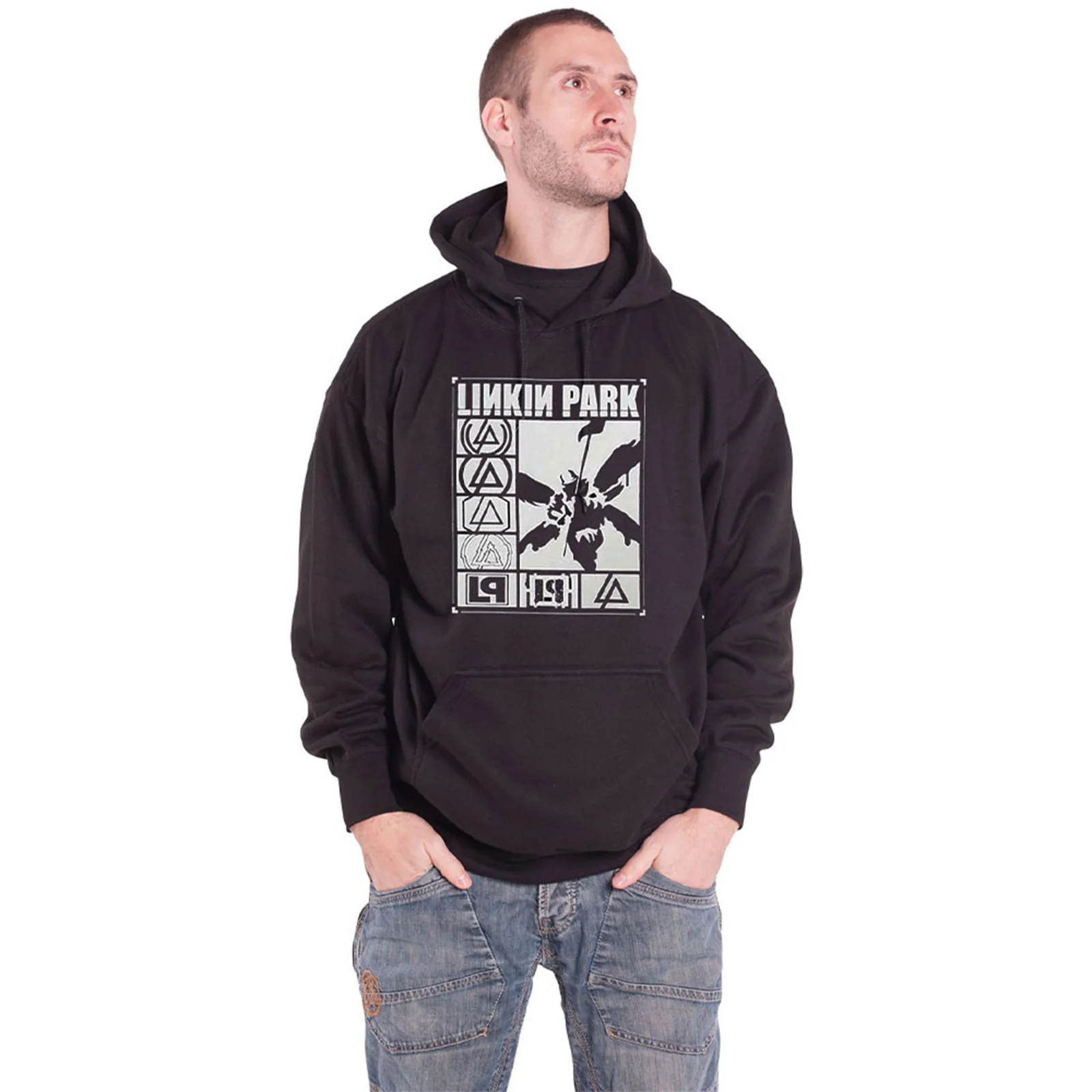 LINKIN PARK - LOGOS RECTANGLE - Pullover Hoodie Black - Image 2