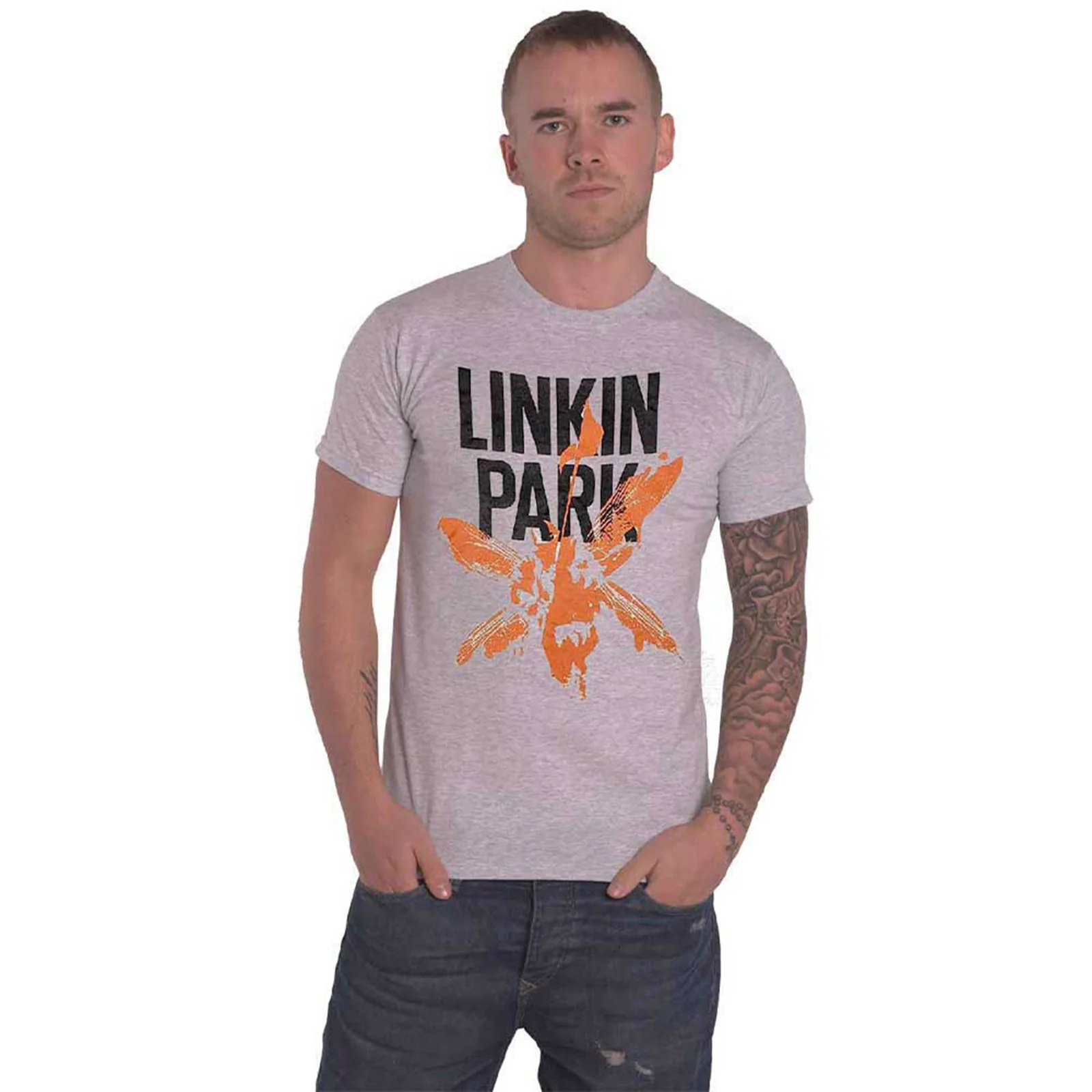 LINKIN PARK - SOLDIER ICONS - T-Shirt Grey (Back Print) - Image 3