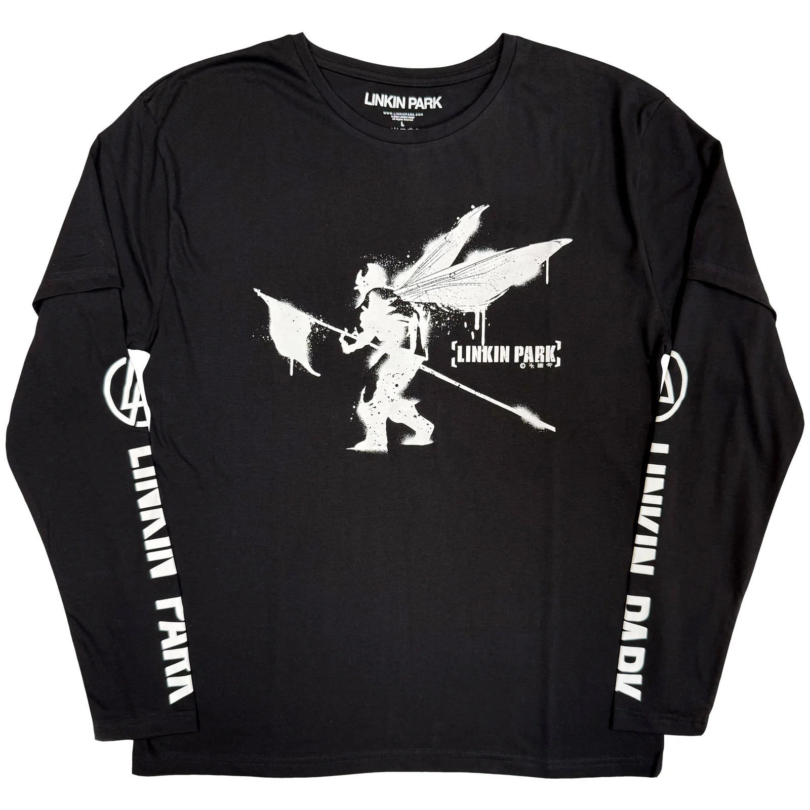 LINKIN PARK - STREET SOLDIER - Layered Long Sleeve T-Shirt Black (Sleeve Print)