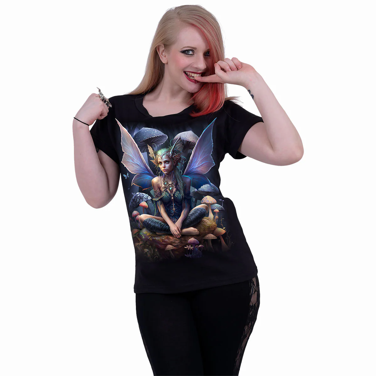 MAGICAL - Boatneck Cap Sleeve Top Black - Image 2