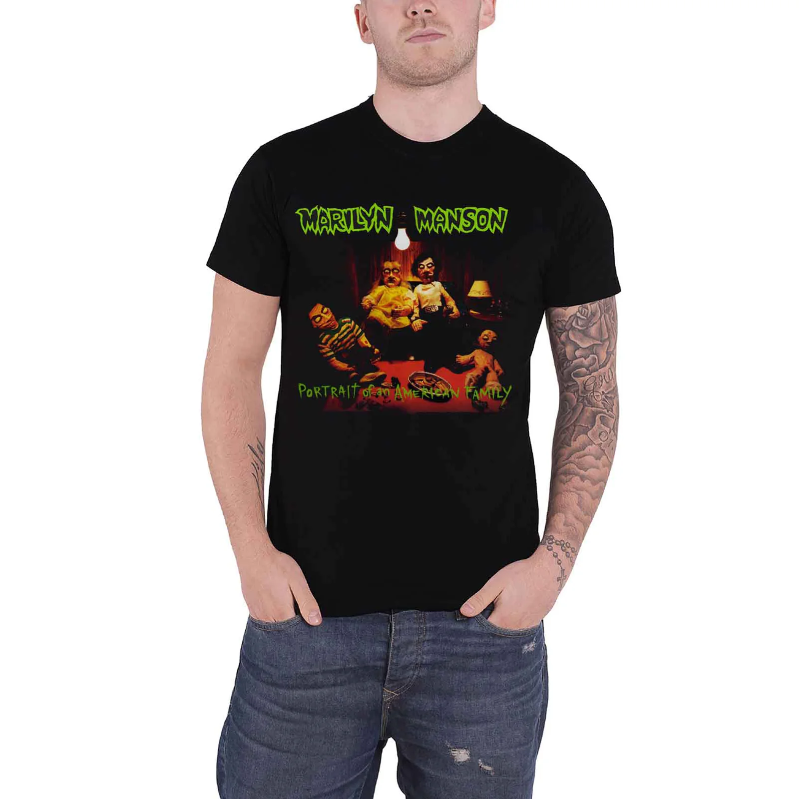 MARILYN MANSON - AMERICAN FAMILY - T-Shirt Black (Back Print) - Image 3