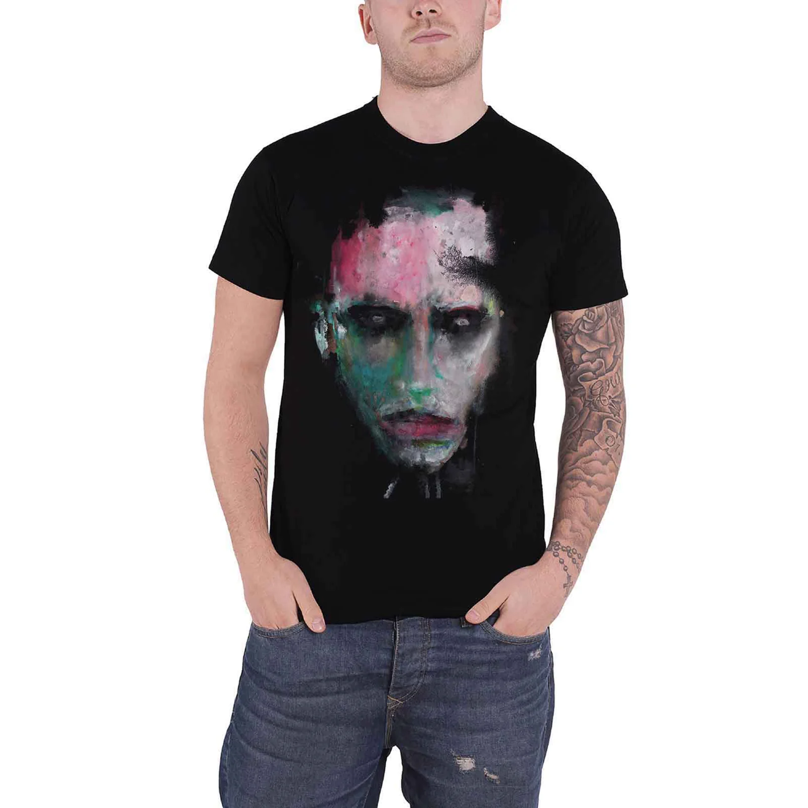 MARILYN MANSON - WE ARE CHAOS - T-Shirt Black (Back Print) - Image 3
