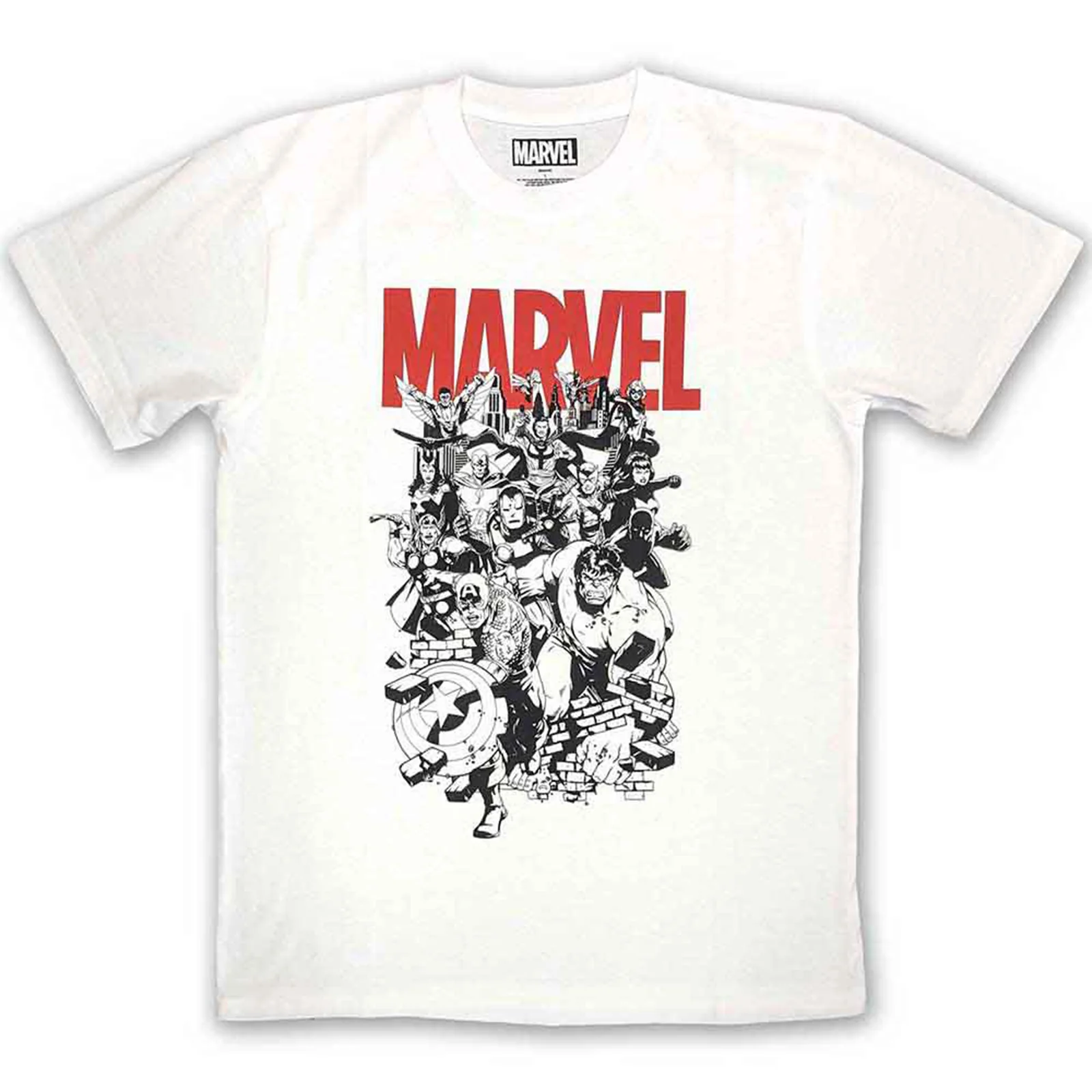 MARVEL COMICS - BLACK & WHITE CHARACTERS - T-Shirt White