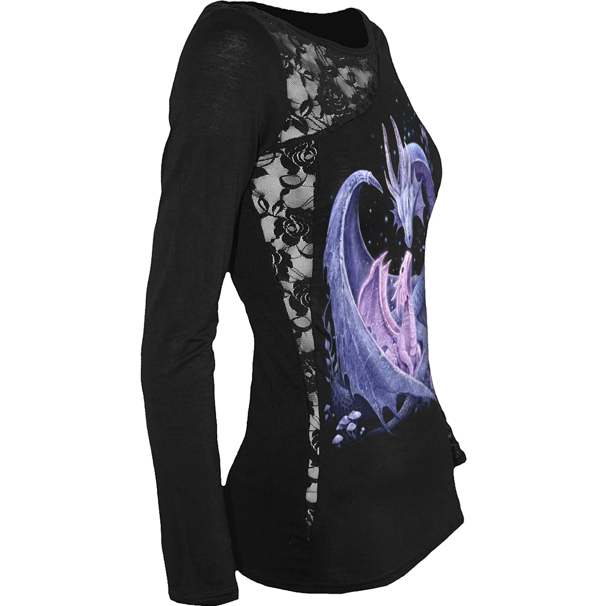 MATERNAL INSTINCTS - Lace One Shoulder Top Black - Image 2