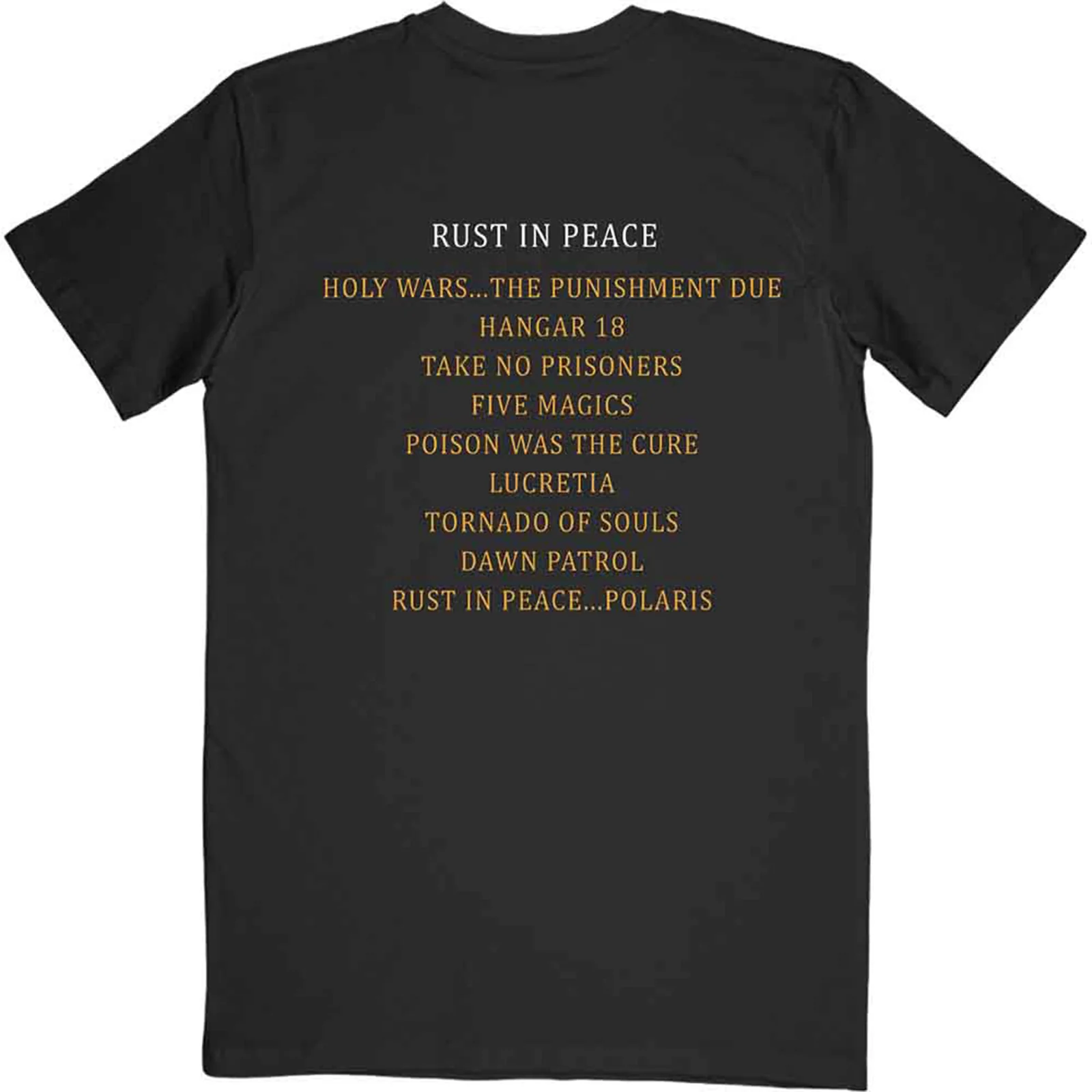 MEGADETH - RUST IN PEACE TRACK LIST - T-Shirt Black (Back Print) - Image 2