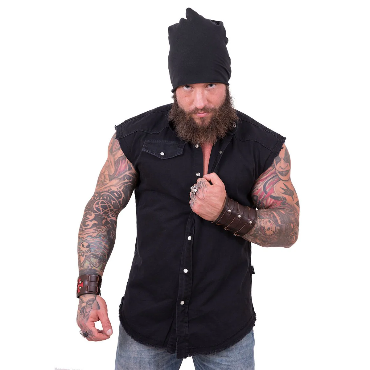 METAL STREETWEAR - Sleeveless Stone Washed Worker Black - Image 3