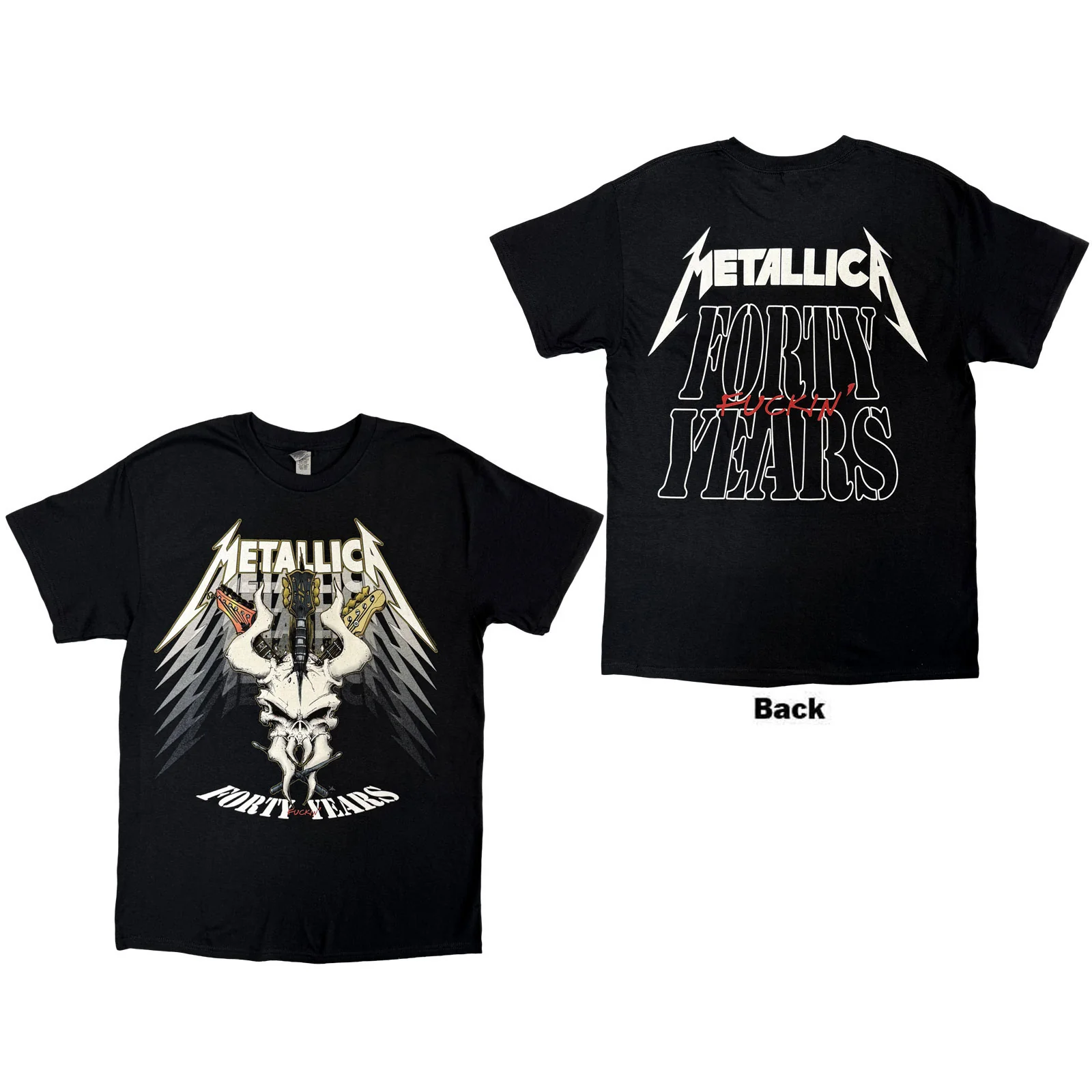 METALLICA - 40TH ANNIVERSARY FORTY YEARS - T-Shirt Black (Back Print)