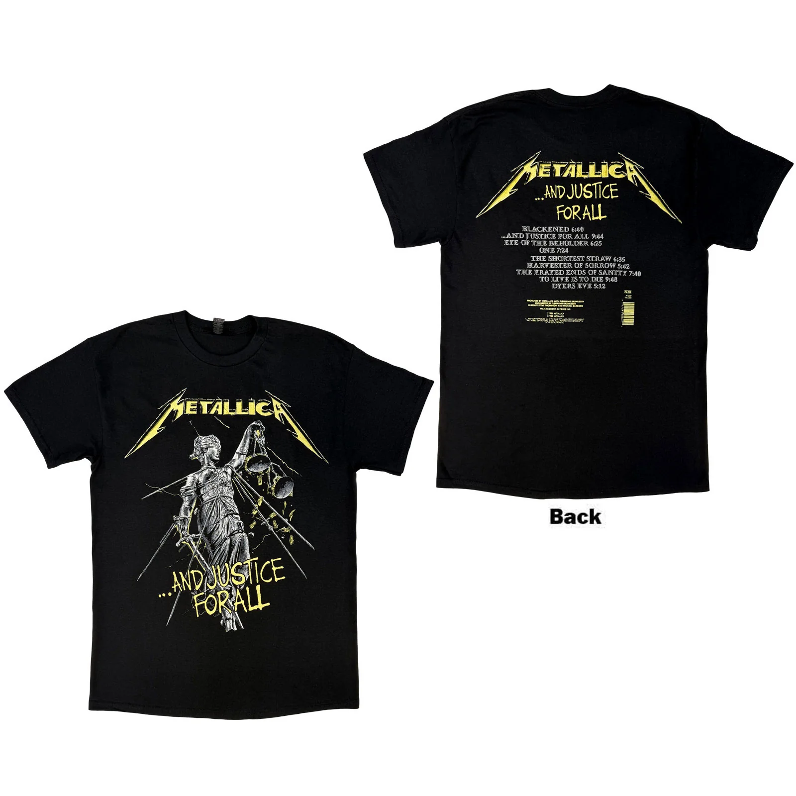 METALLICA - AND JUSTICE FOR ALL TRACKS - T-Shirt Black (Back Print)