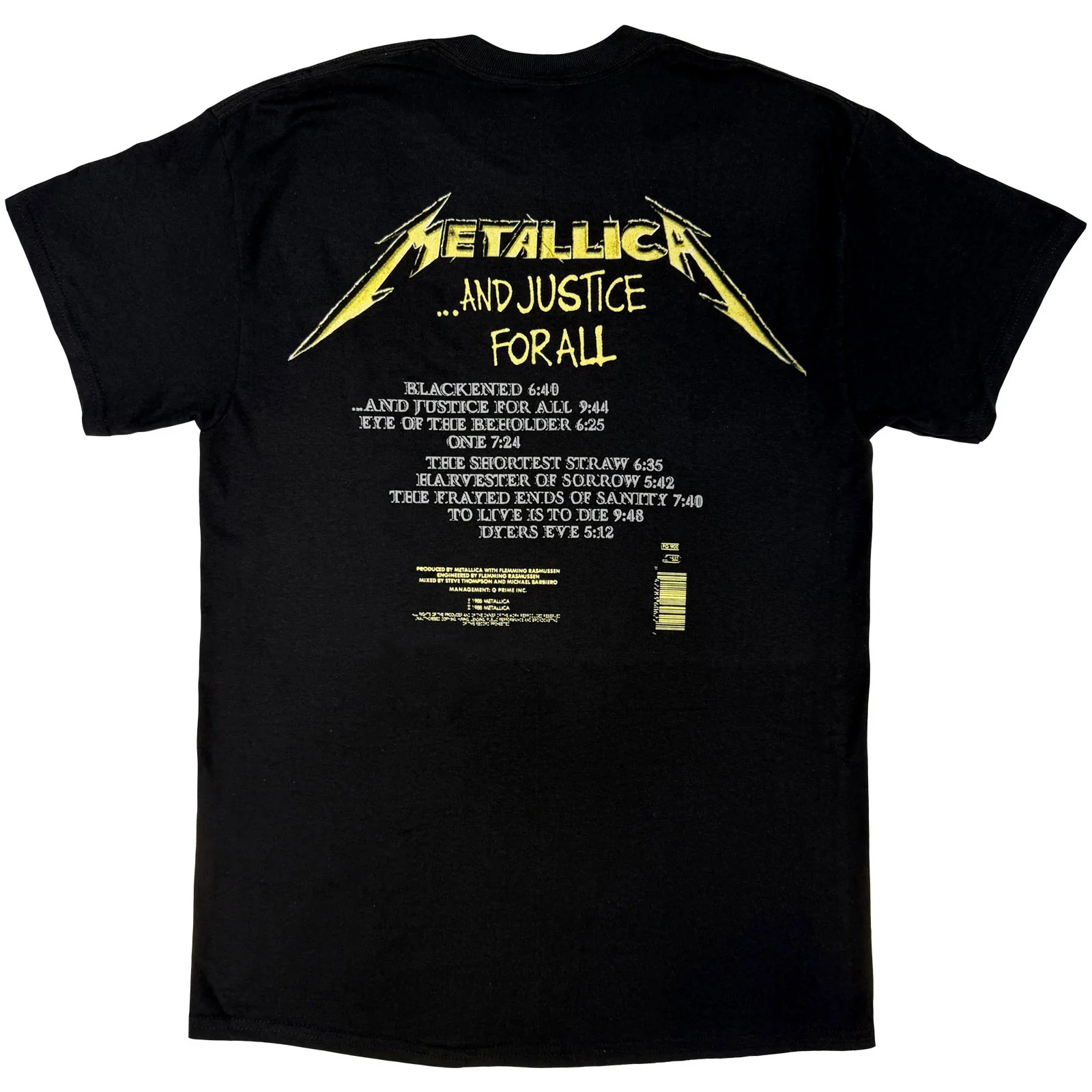 METALLICA - AND JUSTICE FOR ALL TRACKS - T-Shirt Black (Back Print) - Image 2