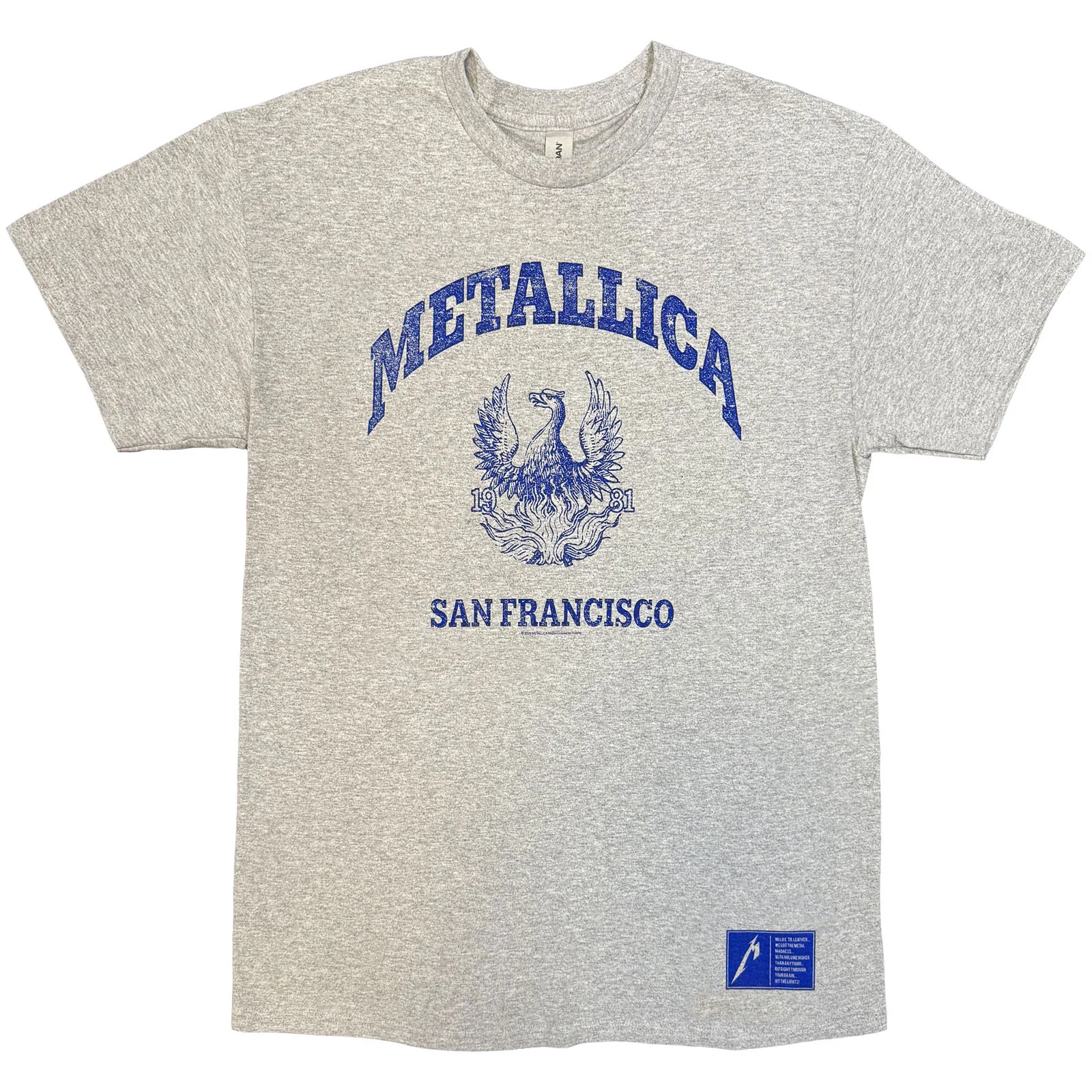 METALLICA - COLLEGE CREST - T-Shirt Grey