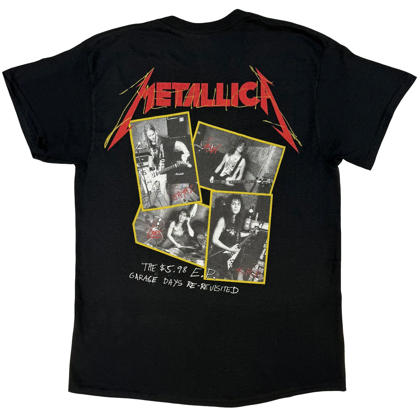 METALLICA - GARAGE PHOTO YELLOW - T-Shirt Black (Back Print) - Image 2