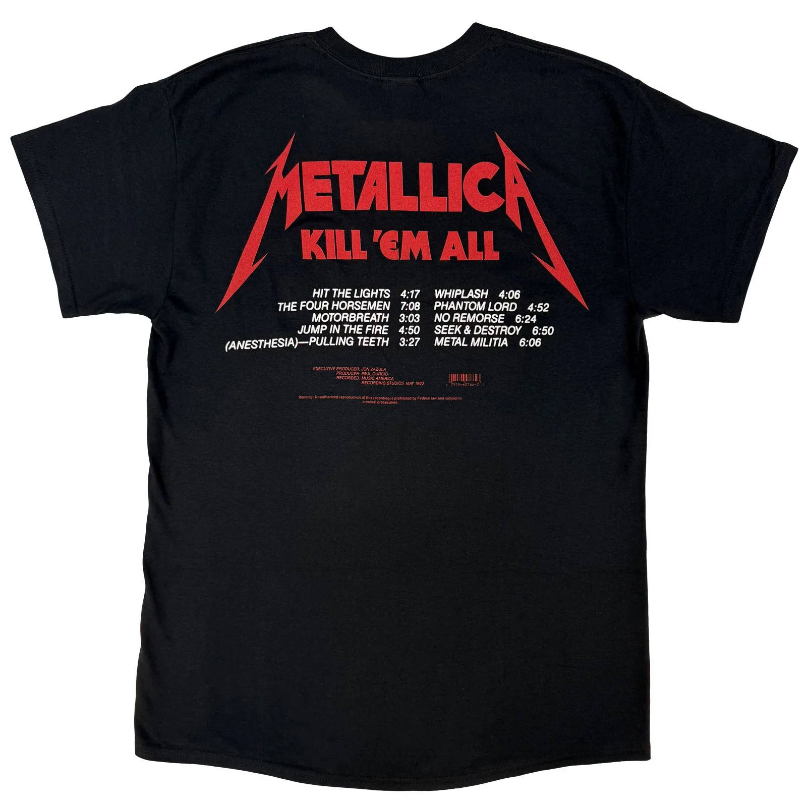 METALLICA - KILL 'EM ALL TRACKS - T-Shirt Black (Back Print) - Image 2