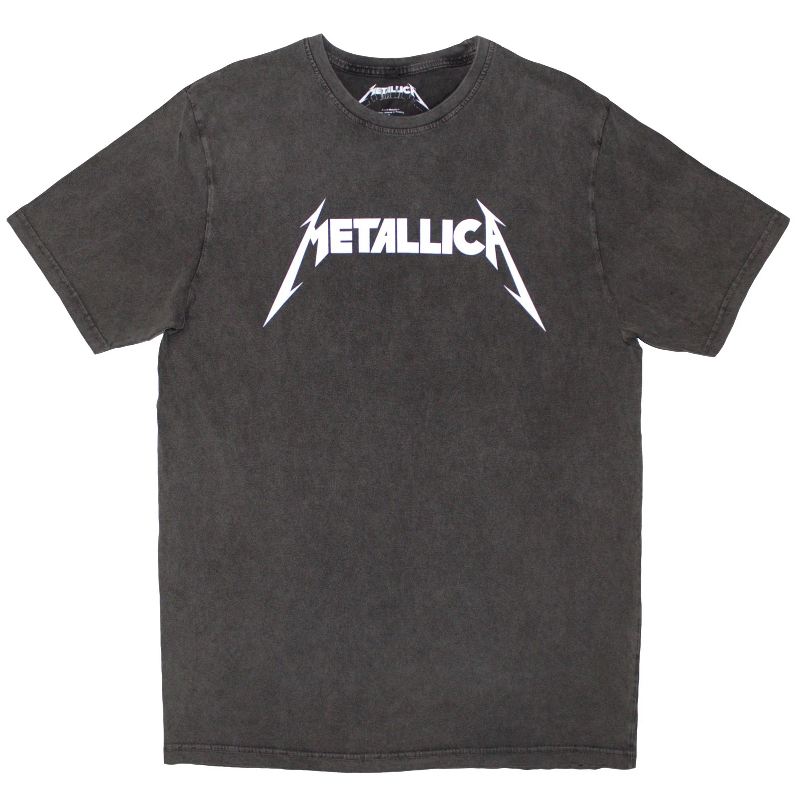 METALLICA - LOGO - Stone Wash T-Shirt Grey