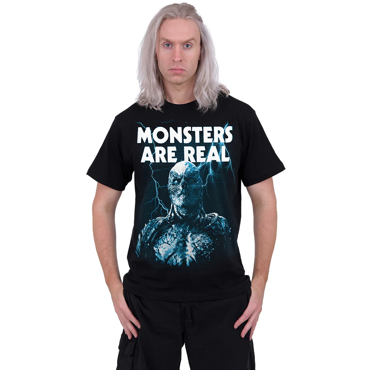 MONSTERS ARE REAL - Front Print T-Shirt Black - Image 2