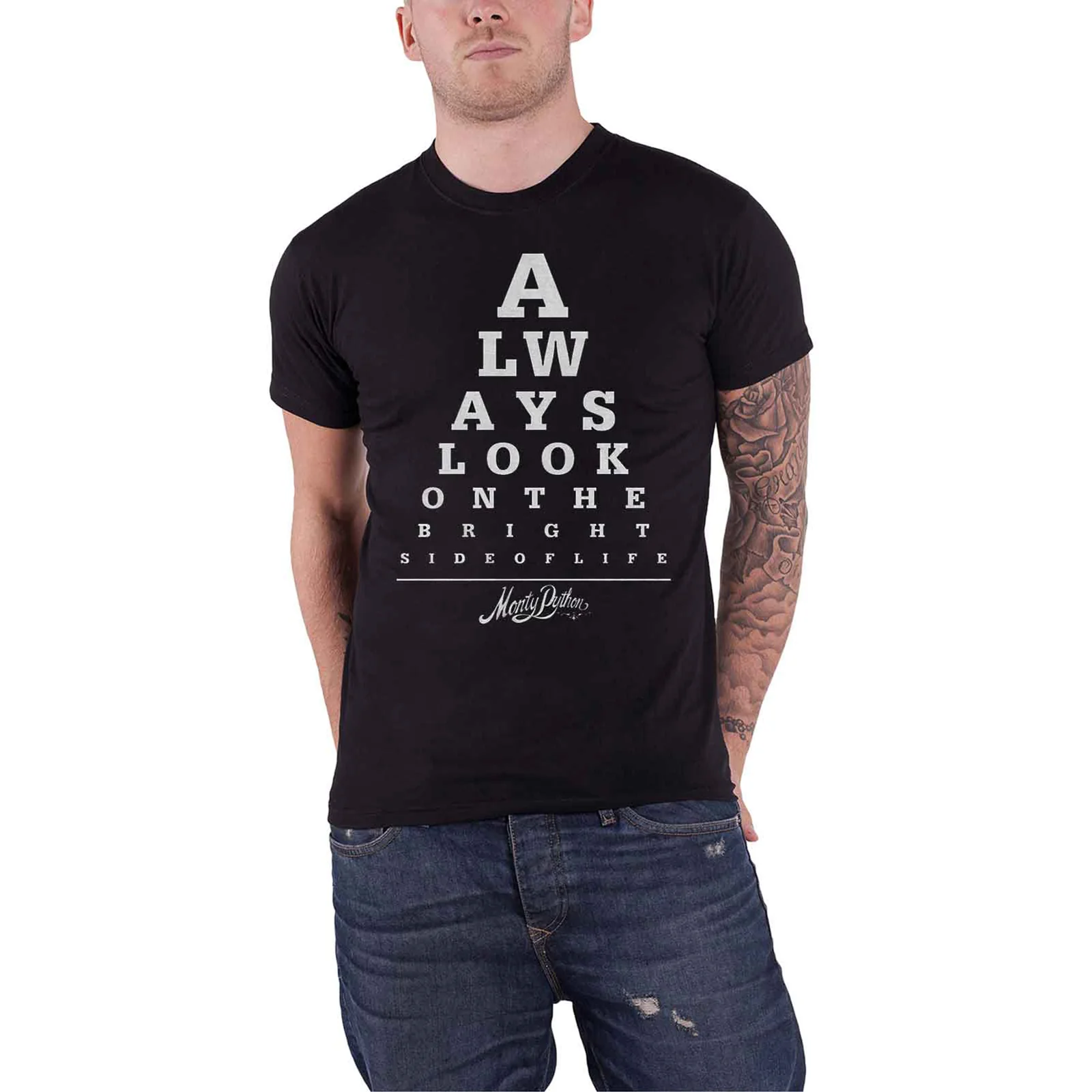 MONTY PYTHON - BRIGHT SIDE EYE TEST - T-Shirt Black - Image 2