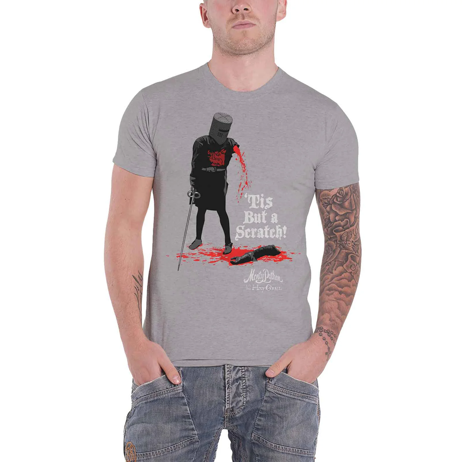 MONTY PYTHON - TIS BUT A SCRATCH - T-Shirt Grey - Image 2