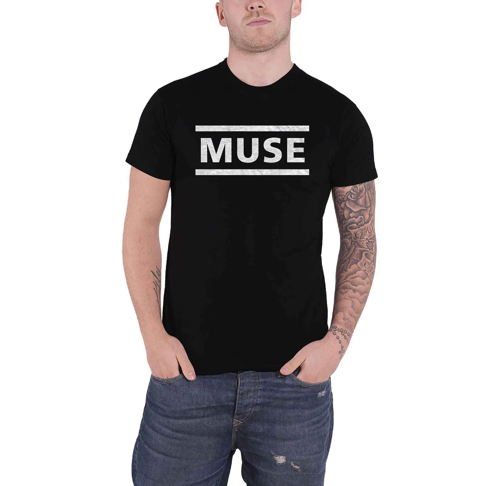MUSE - WHITE LOGO - T-Shirt Black - Image 2