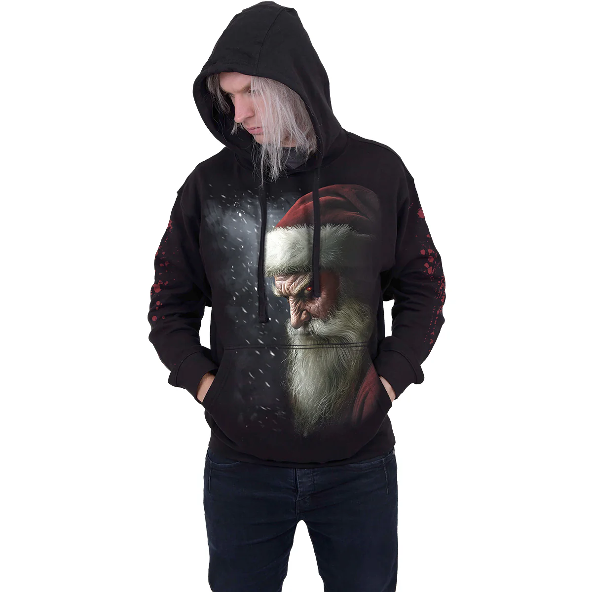 NAUGHTY OR NICE SANTA - Hoody Black - Image 3