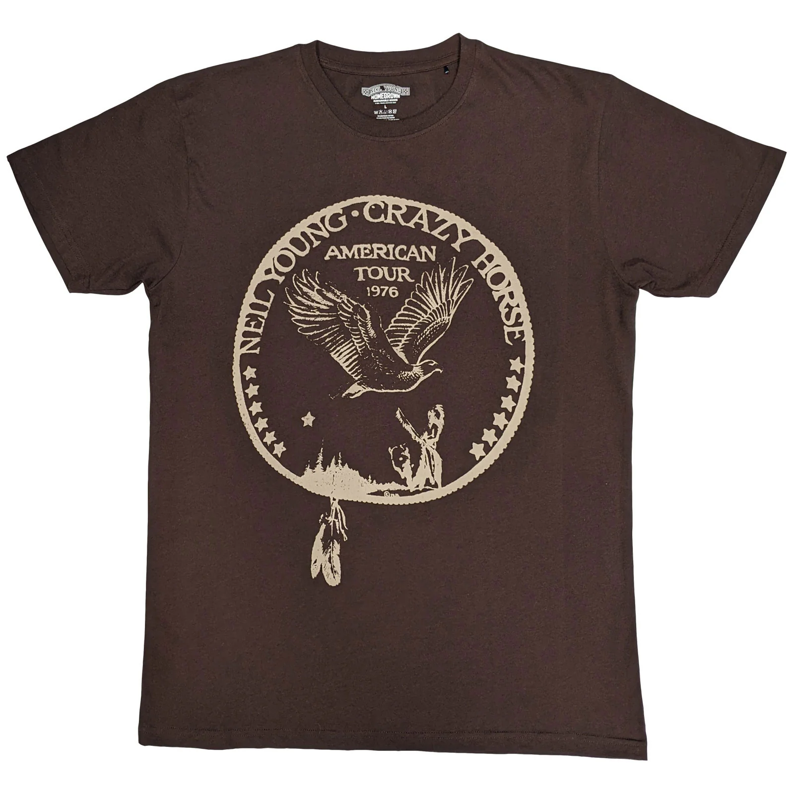 NEIL YOUNG - TOUR '76 SEAL - T-Shirt Brown
